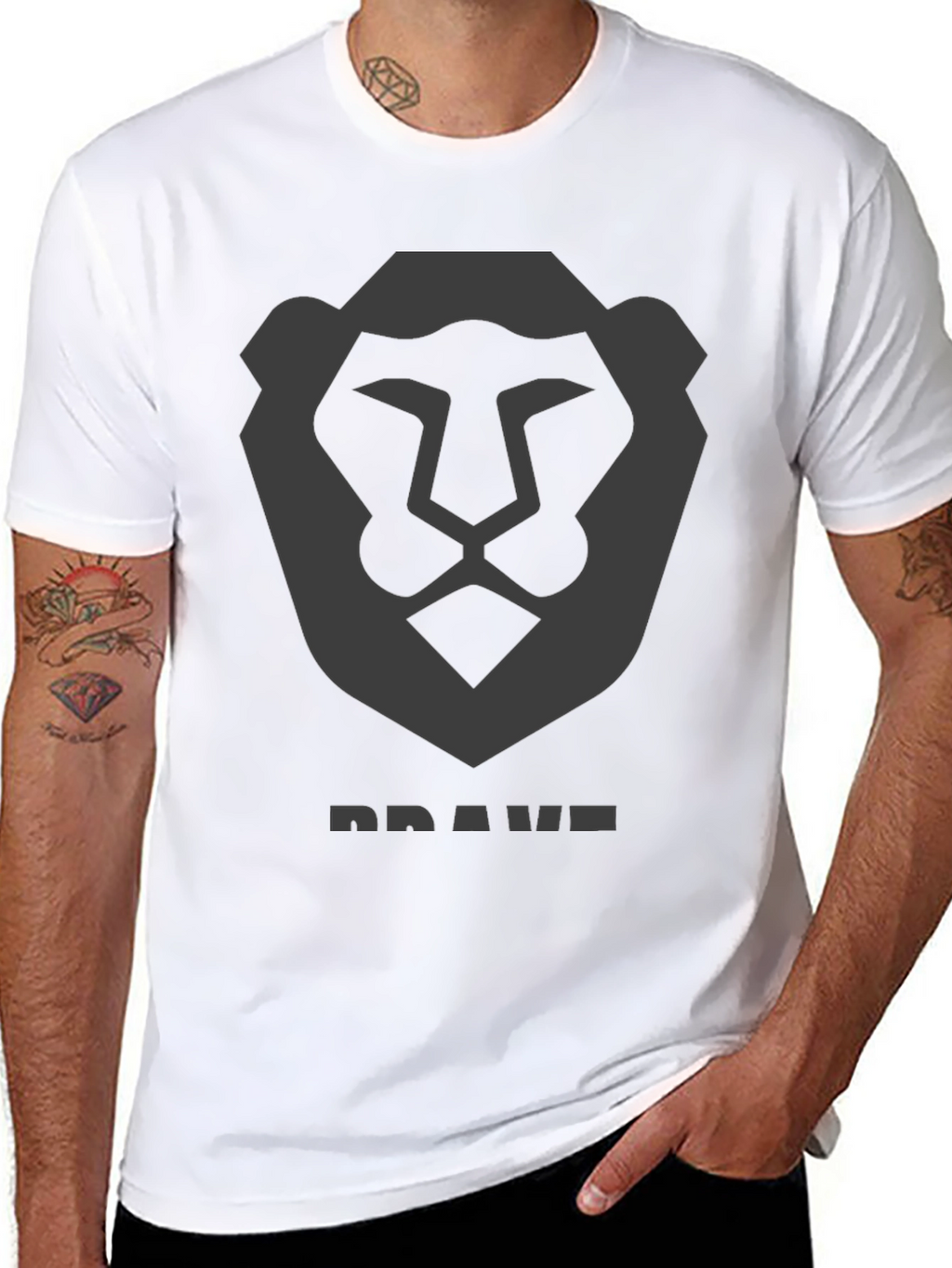 Brave Lion Graphic Tee - Mens Black T-Shirt