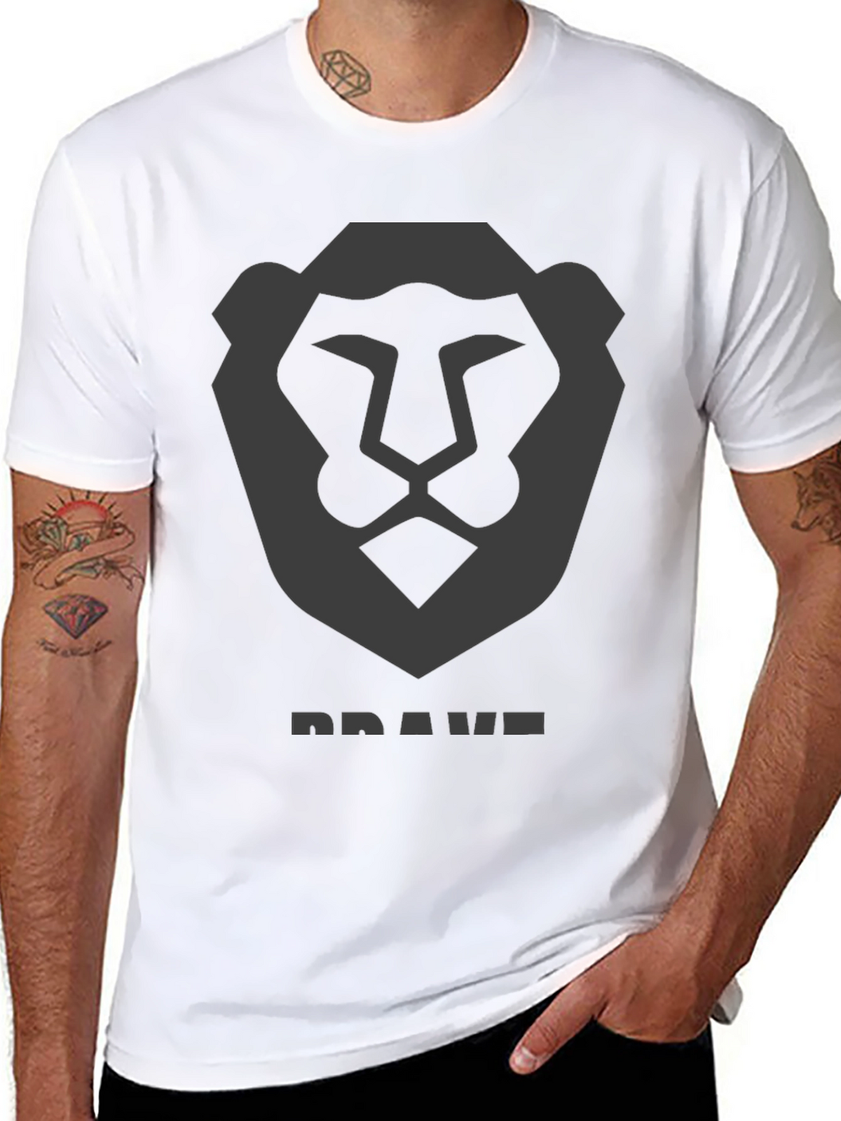 Brave Lion Graphic Tee - Mens Black T-Shirt