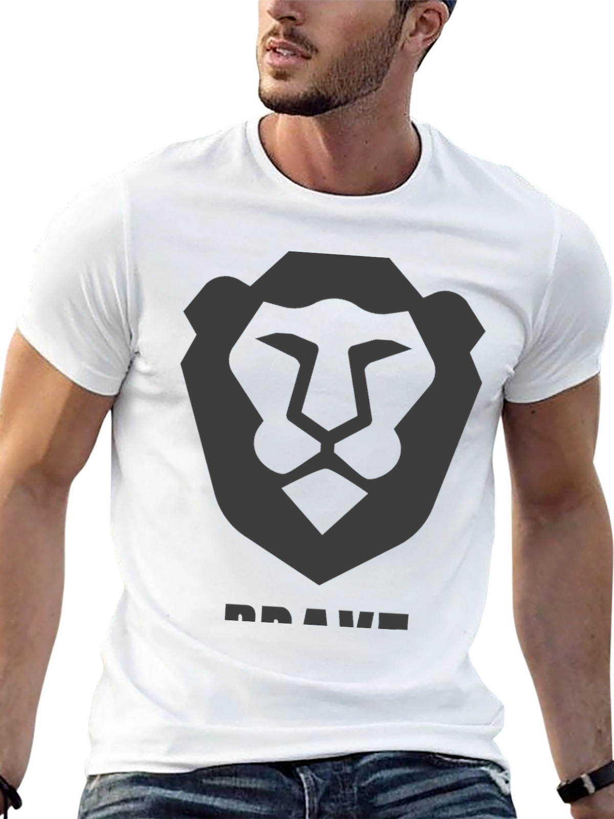 Brave Lion Graphic Tee - Mens Black T-Shirt