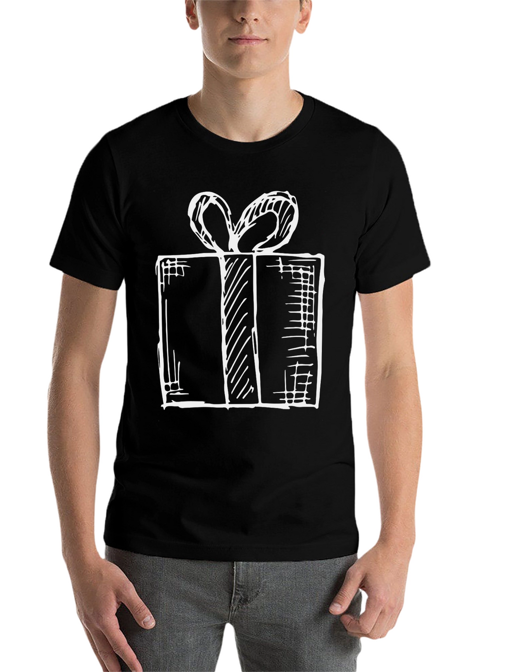 Gift Box Graphic T-Shirt - Stylish Holiday Tee