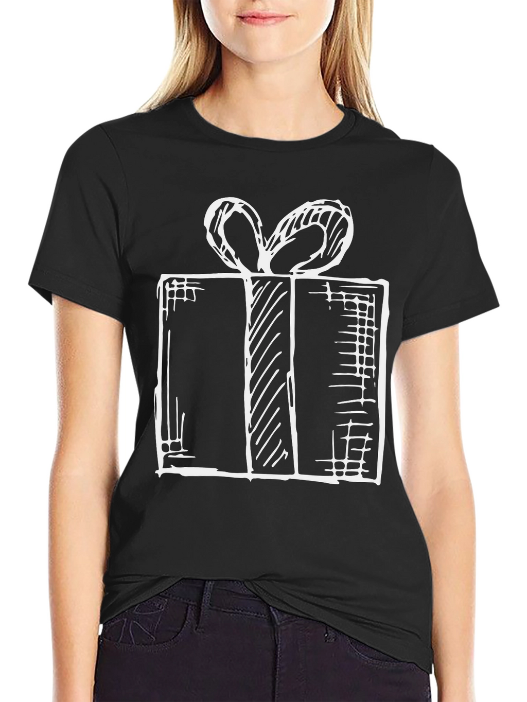 Gift Box Graphic T-Shirt - Stylish Holiday Tee