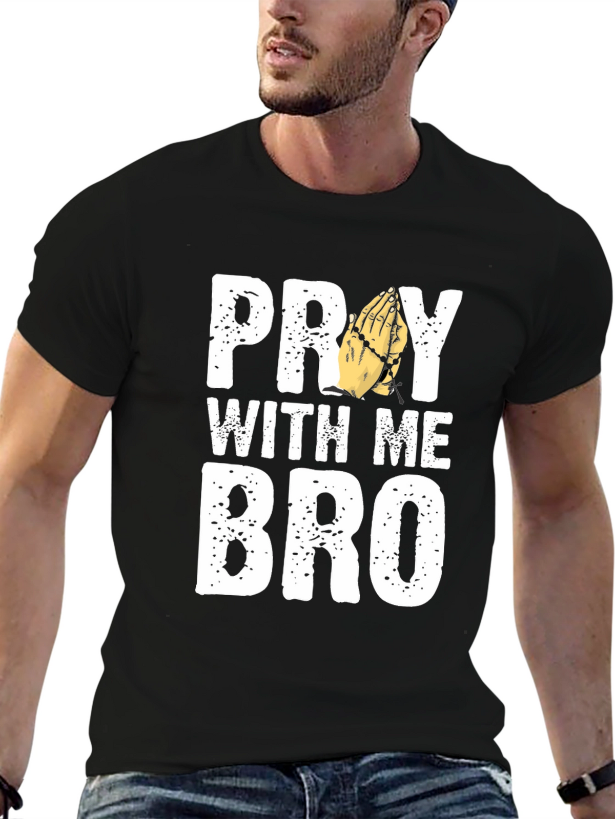 Pray With Me Bro Graphic T-Shirt