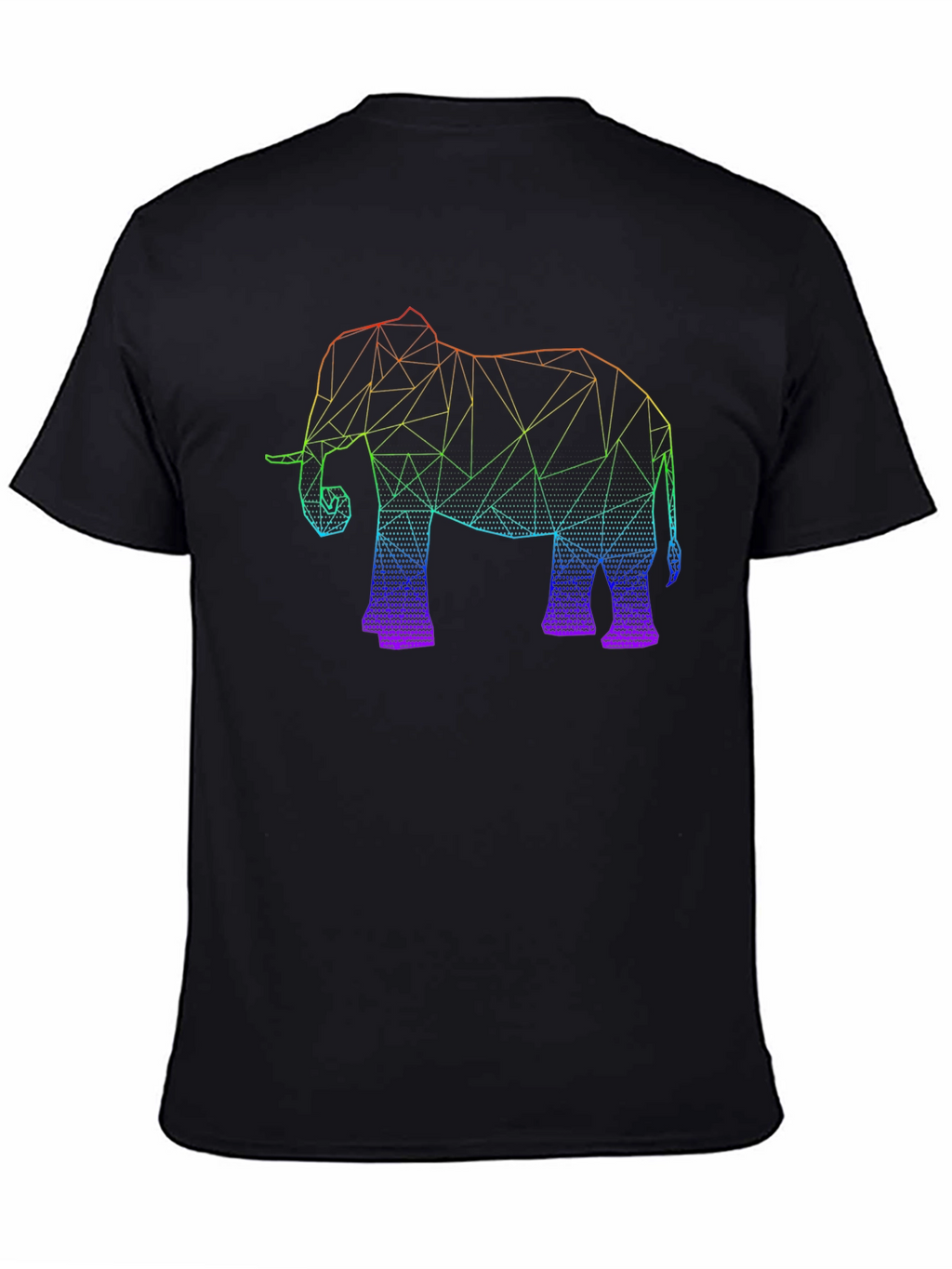 Geometric Elephant Graphic Tee - Black