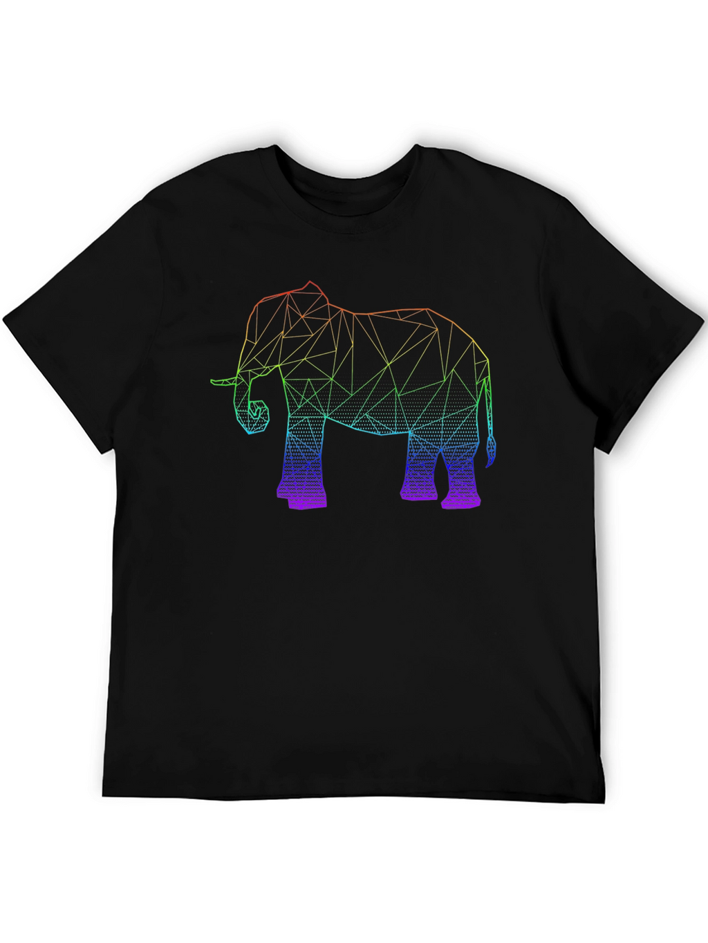Geometric Elephant Graphic Tee - Black