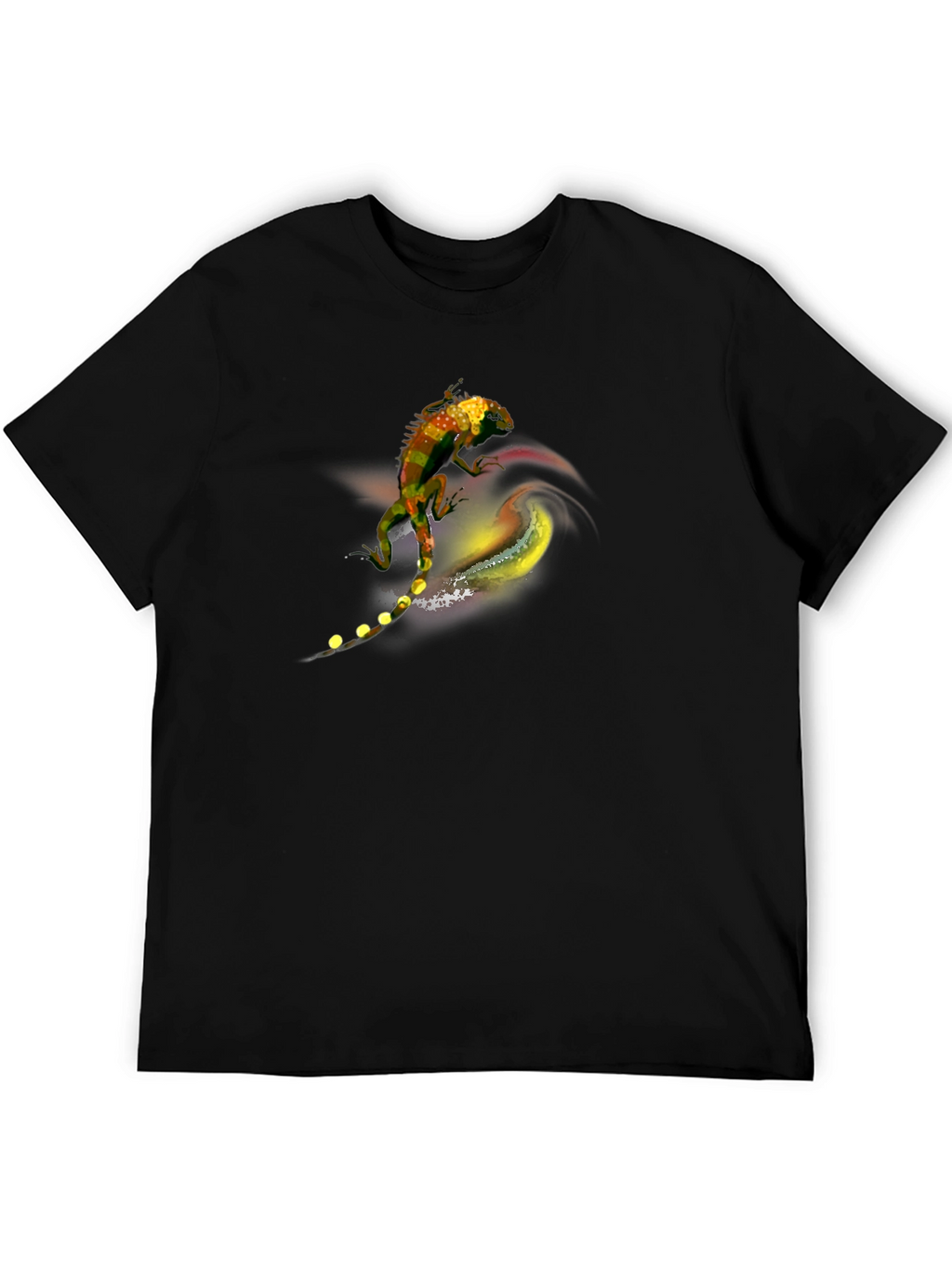 Lizard Art Graphic Tee - Mens Black T-Shirt