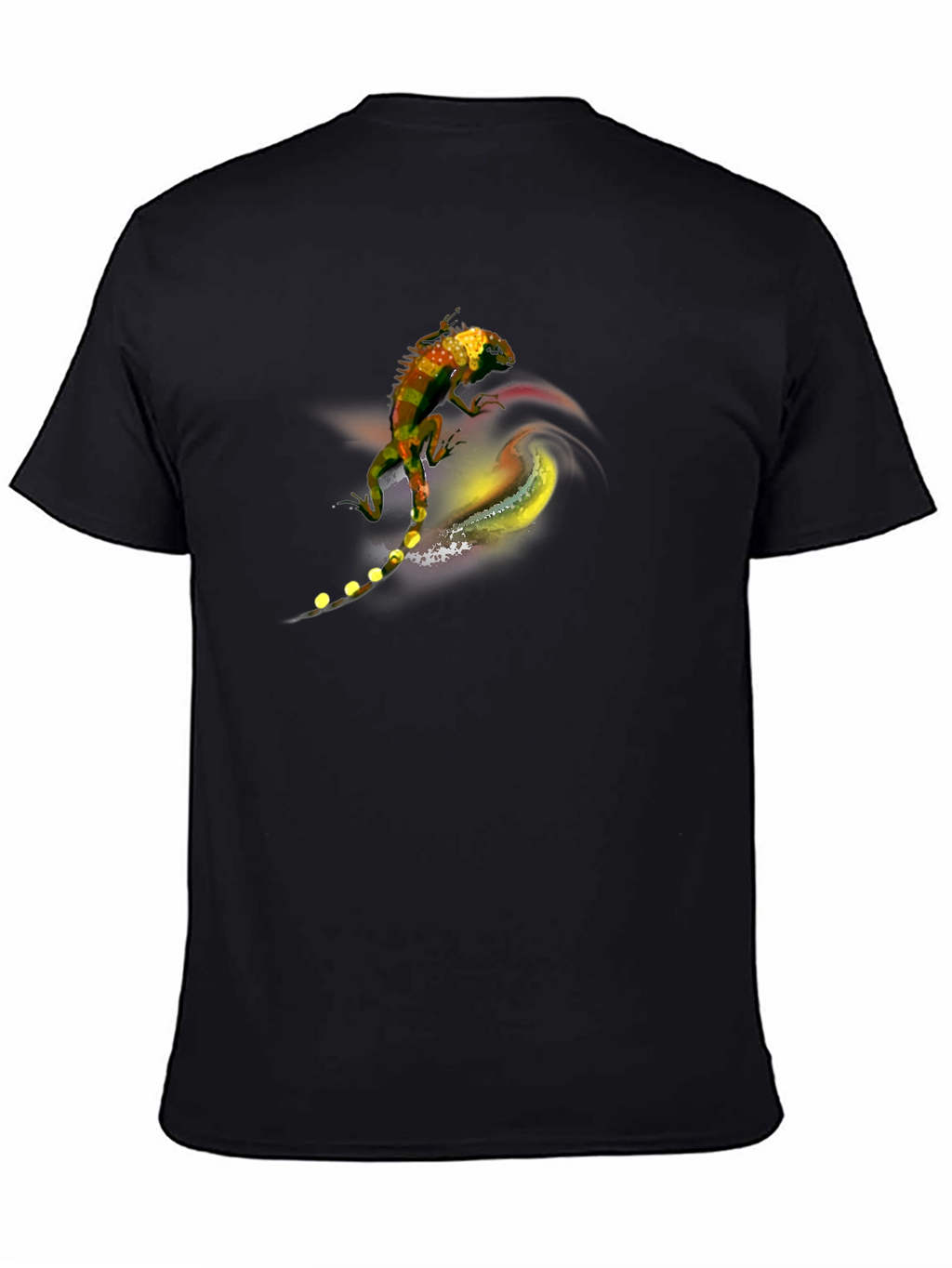Lizard Art Graphic Tee - Mens Black T-Shirt