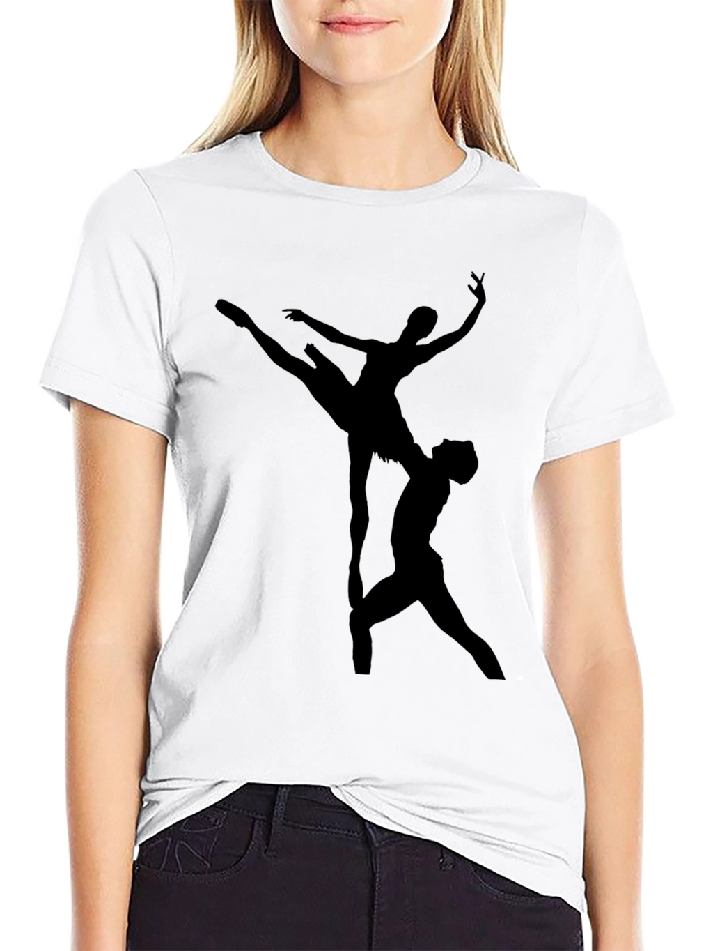 Ballet Silhouette Graphic T-Shirt - Modern Dance Tee