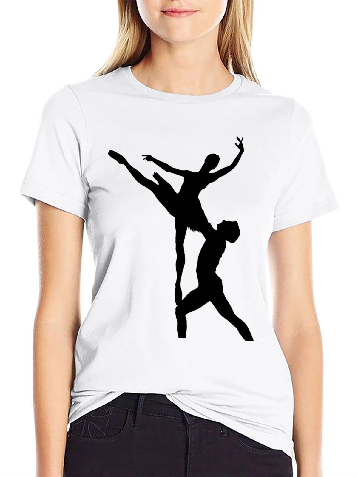 Ballet Silhouette Graphic T-Shirt - Modern Dance Tee