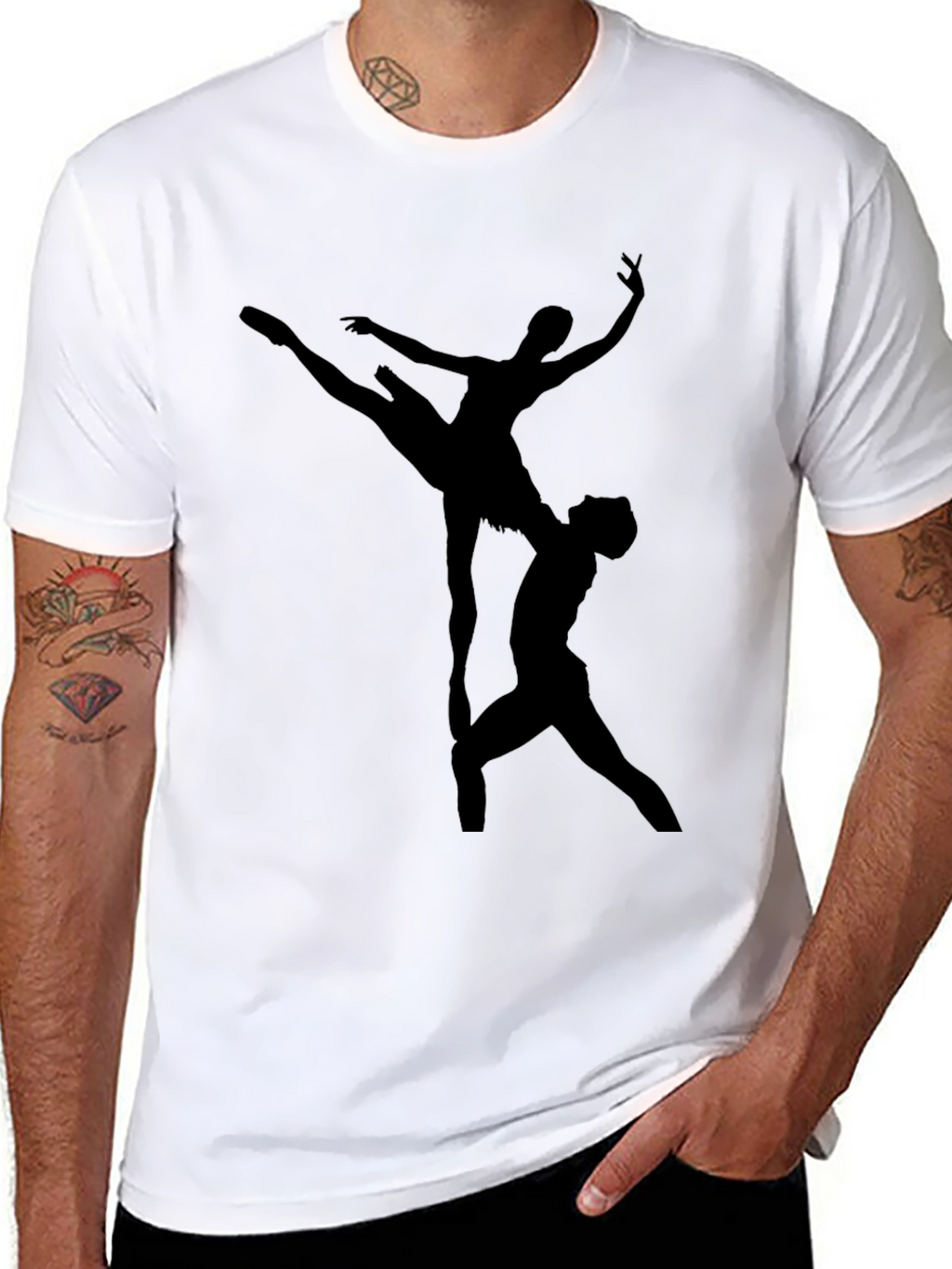 Ballet Silhouette Graphic T-Shirt - Modern Dance Tee