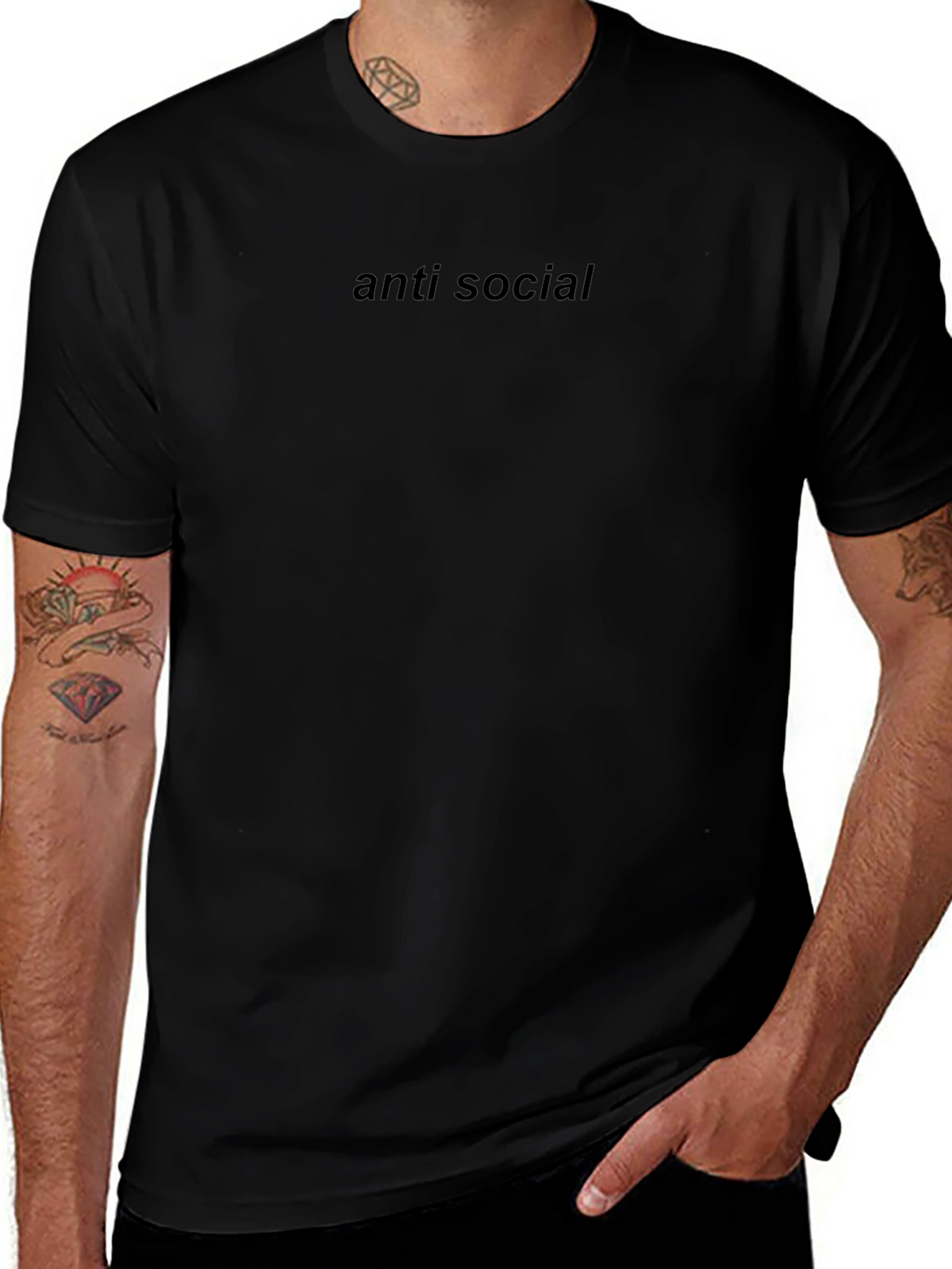 Anti Social Black Graphic T-Shirt