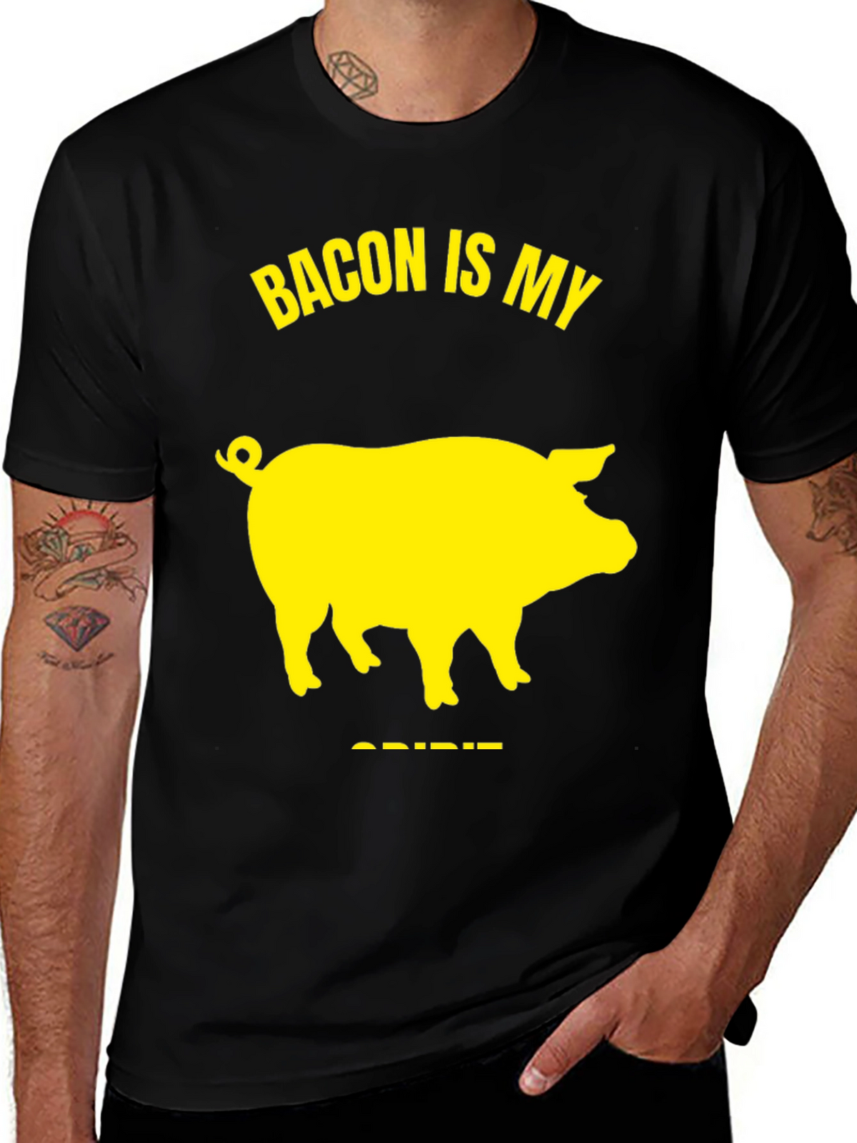 Bacon Is My Spirit Animal T-Shirt - Black