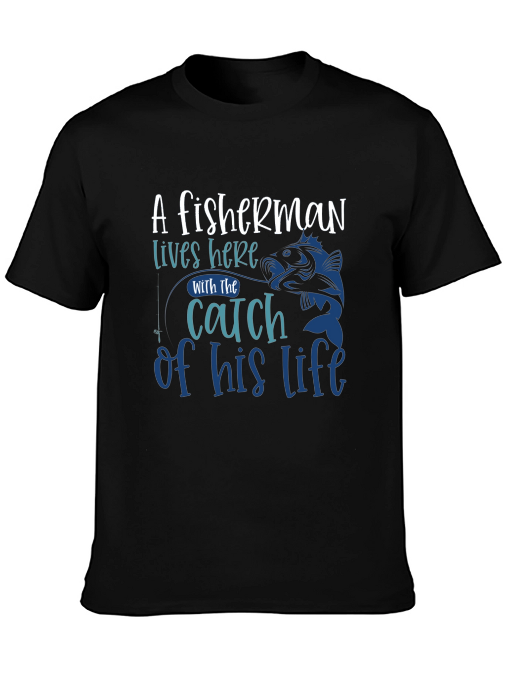 Fishermans Catch Graphic Tee - Stylish Black T-Shirt