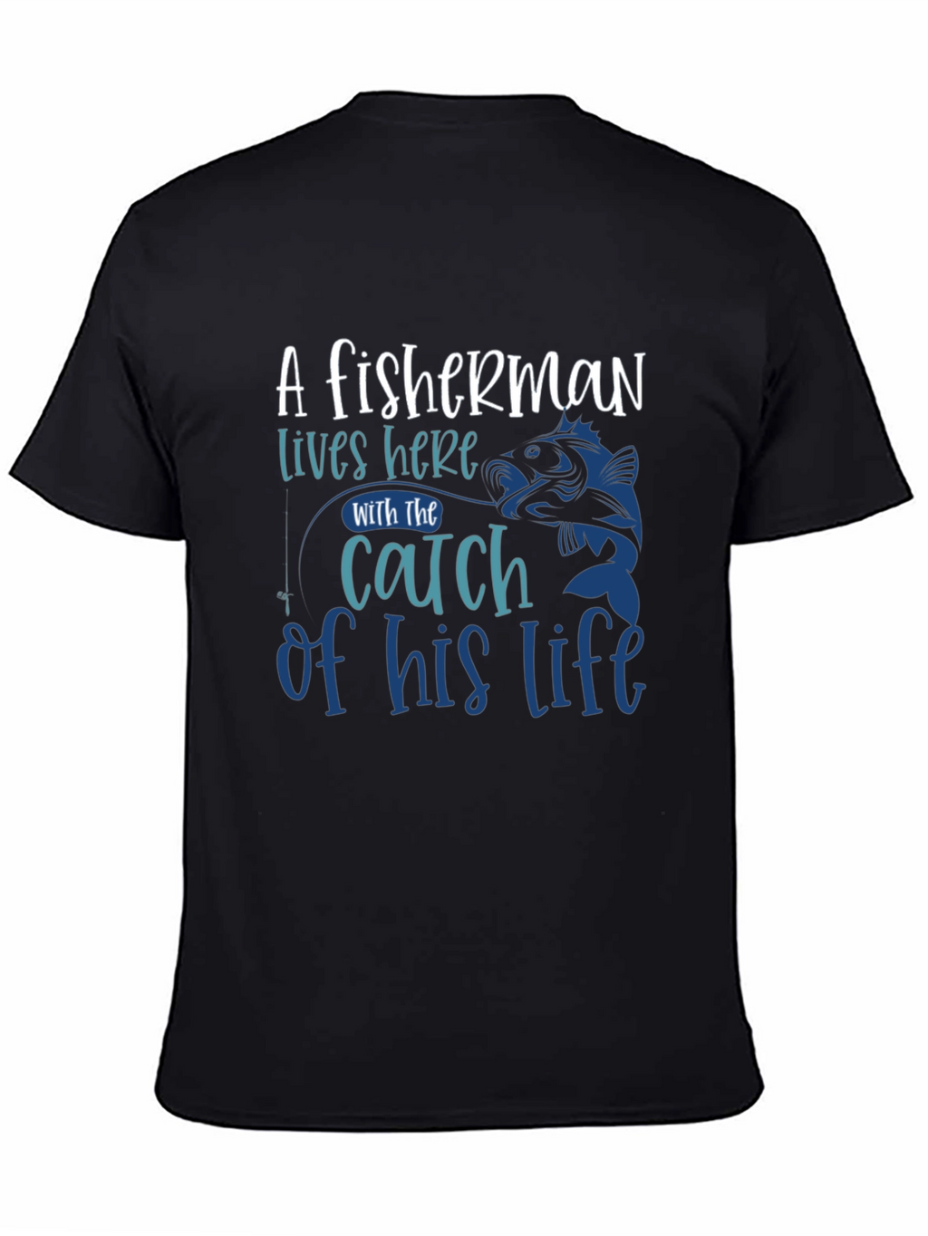 Fishermans Catch Graphic Tee - Stylish Black T-Shirt