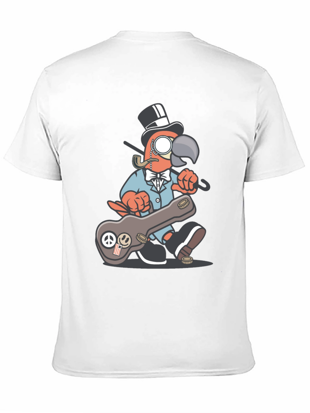 Dapper Parrot T-Shirt - Unique Cartoon Graphic