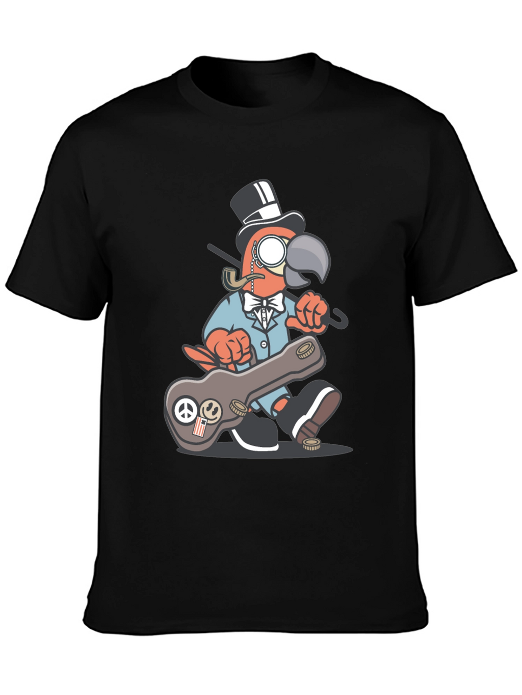 Dapper Parrot T-Shirt - Unique Cartoon Graphic