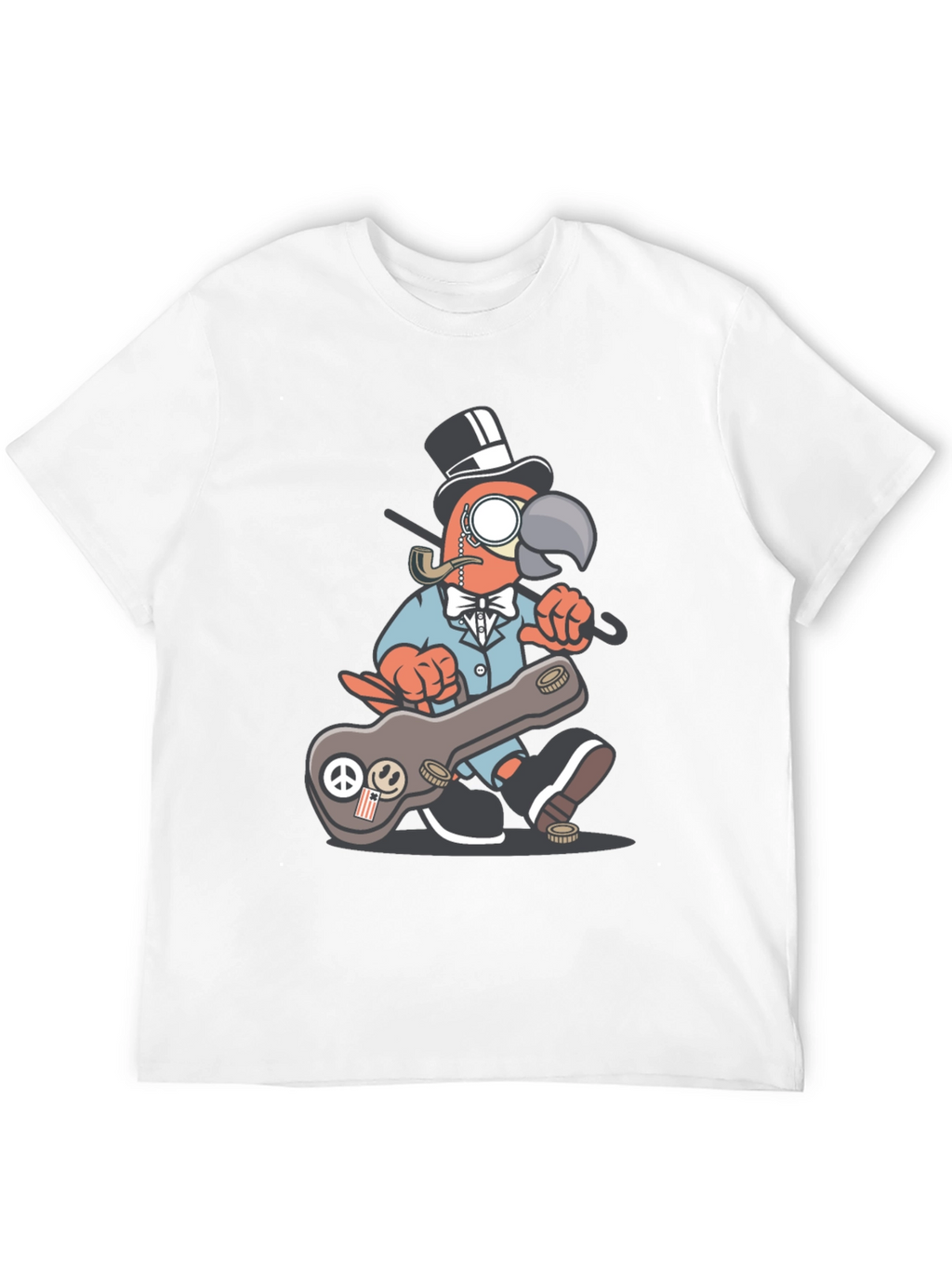 Dapper Parrot T-Shirt - Unique Cartoon Graphic