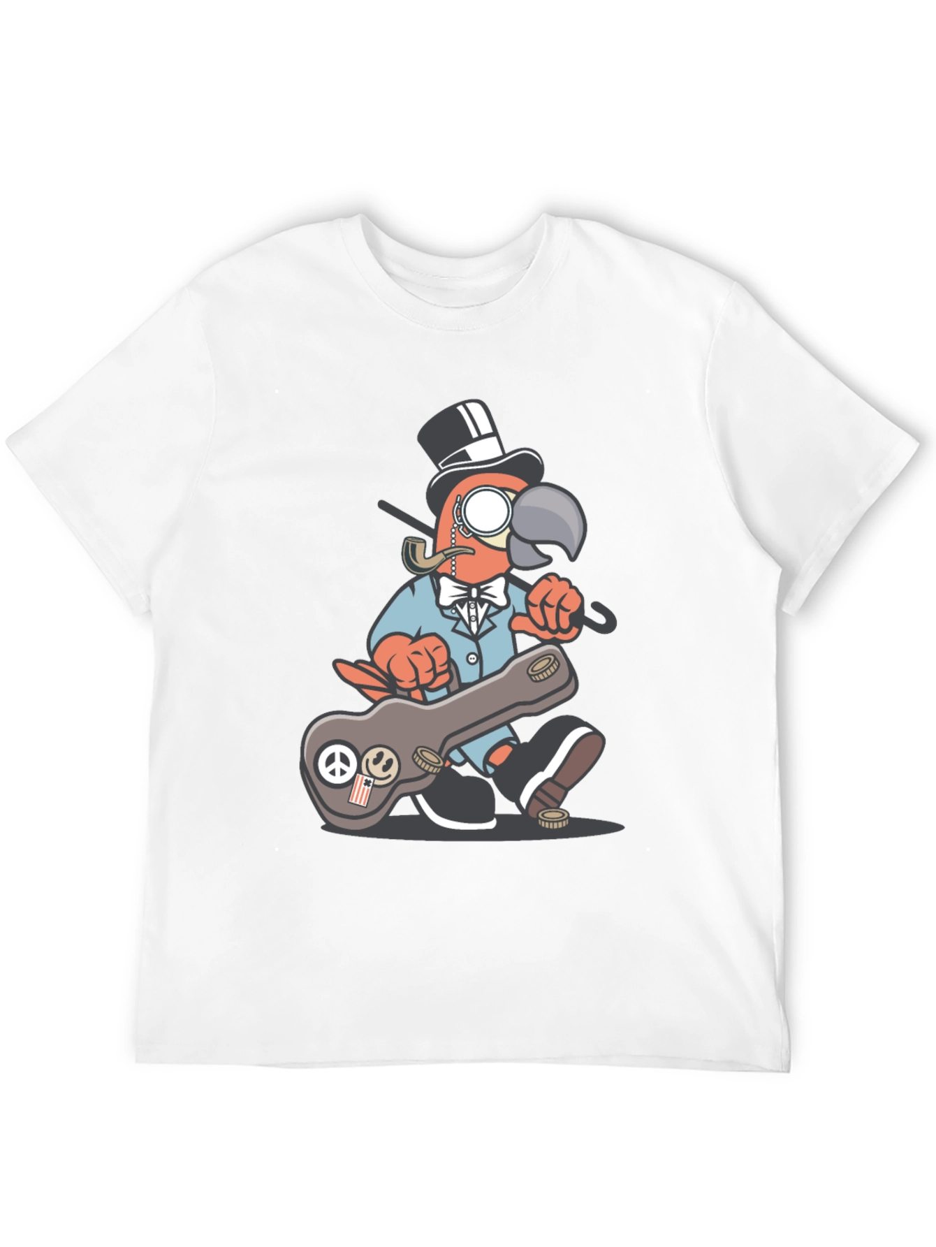 Dapper Parrot T-Shirt - Unique Cartoon Graphic