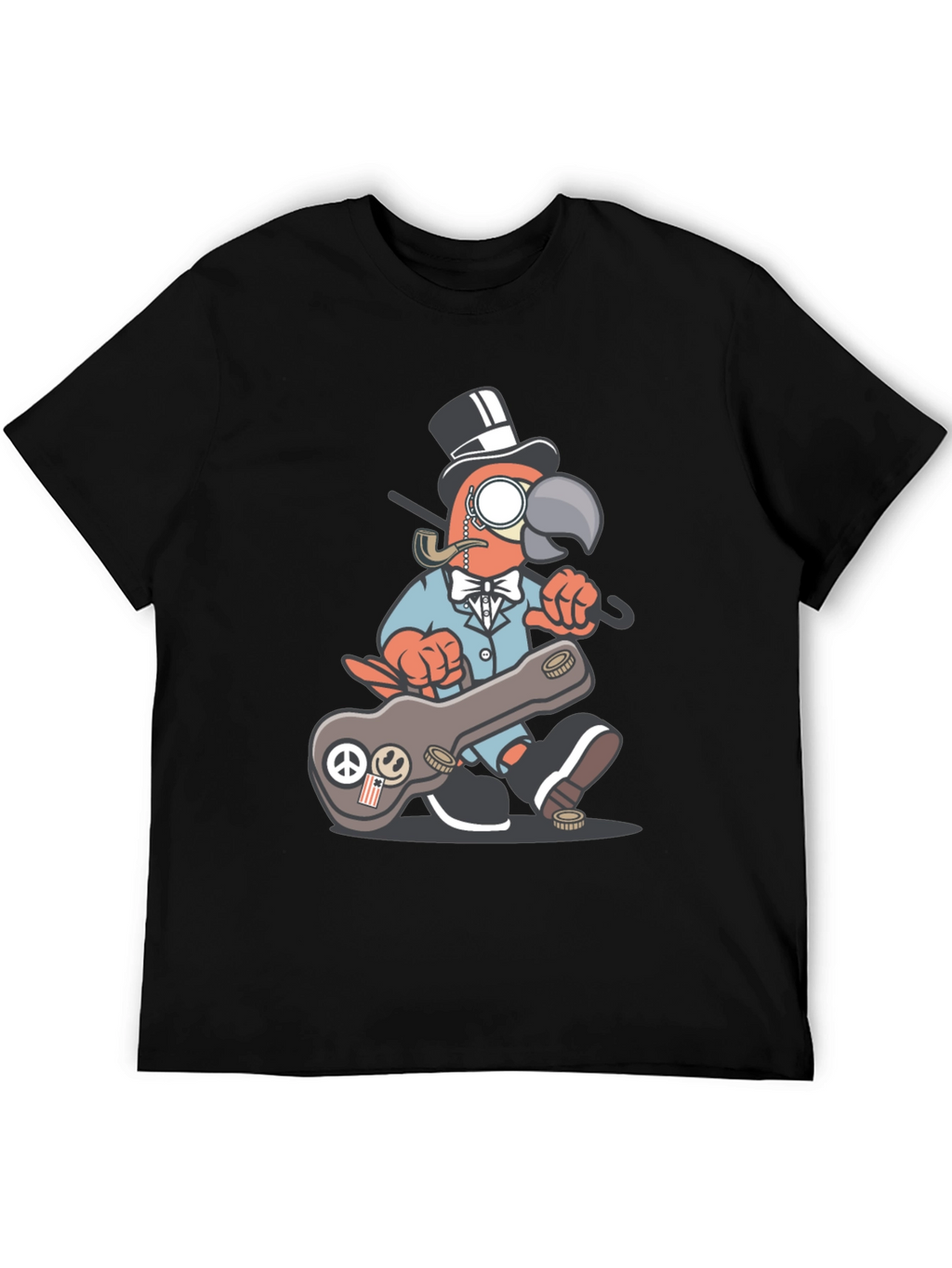 Dapper Parrot T-Shirt - Unique Cartoon Graphic