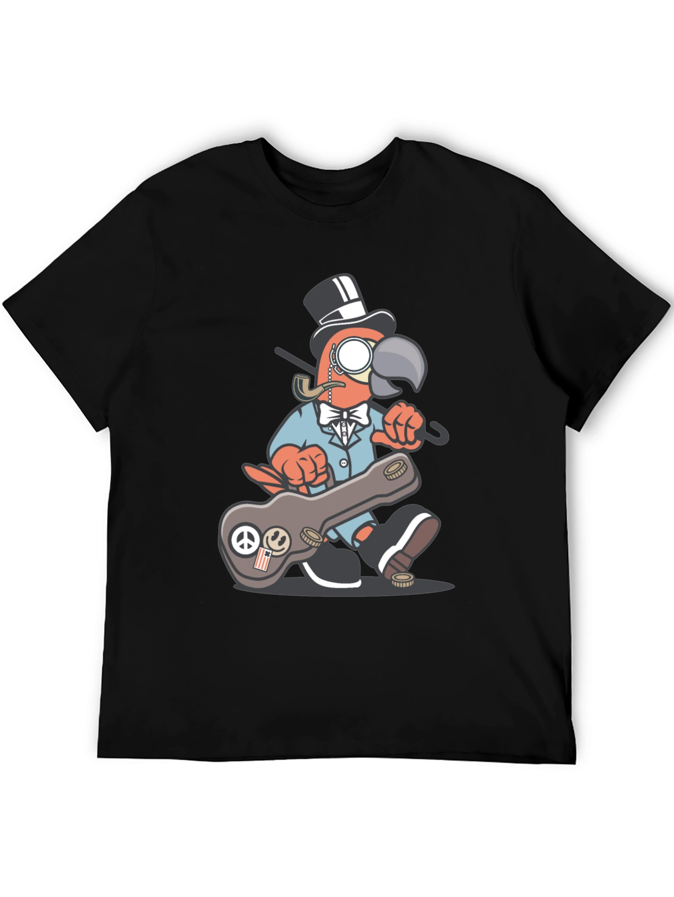 Dapper Parrot T-Shirt - Unique Cartoon Graphic