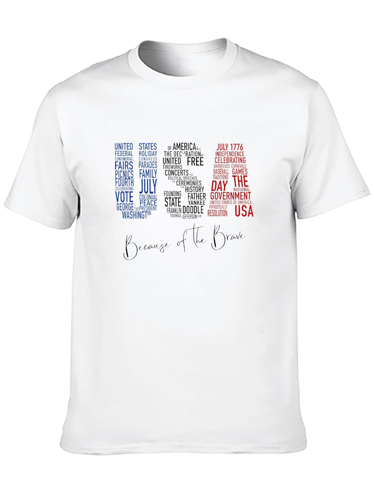 Patriotic USA Word Art T-Shirt