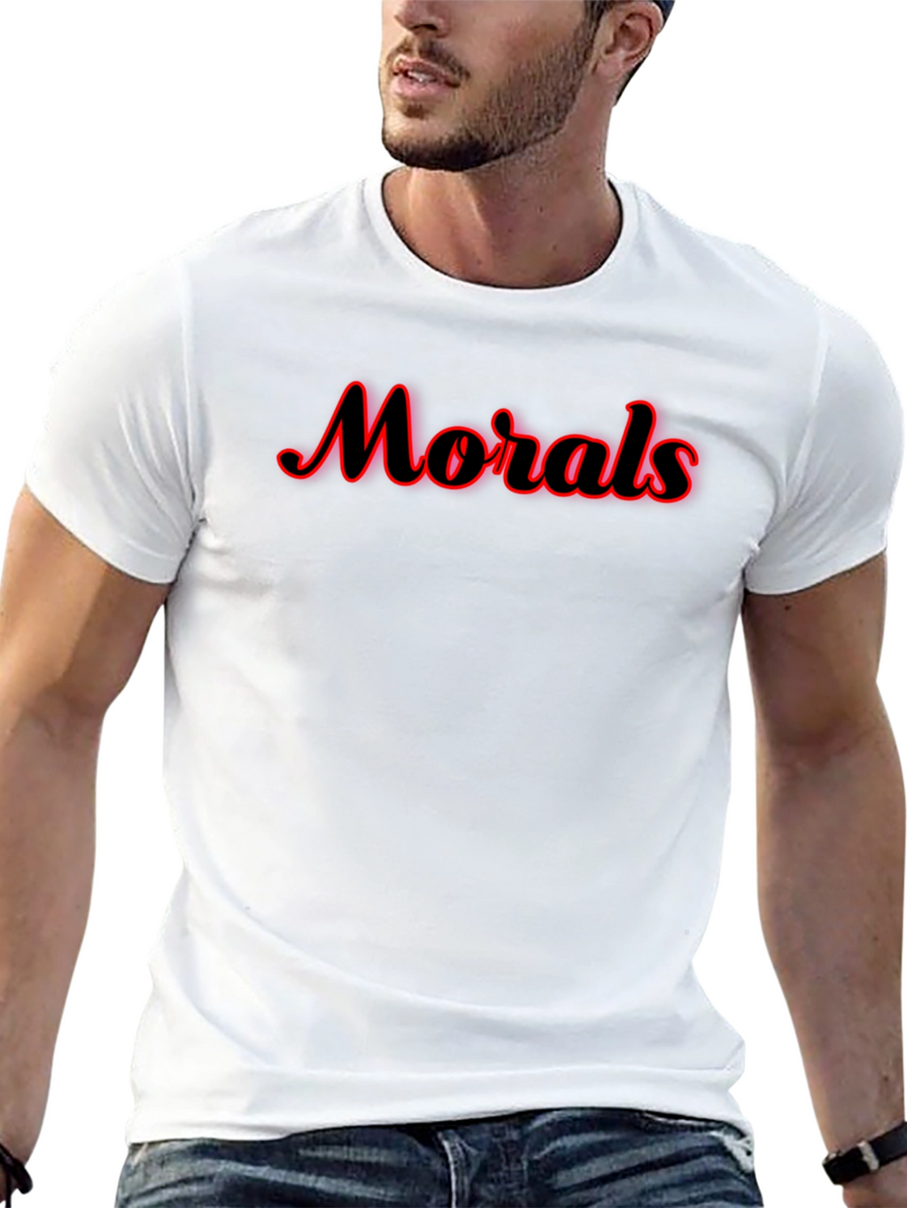 Morals Graphic Tee - Black Cotton Blend T-Shirt