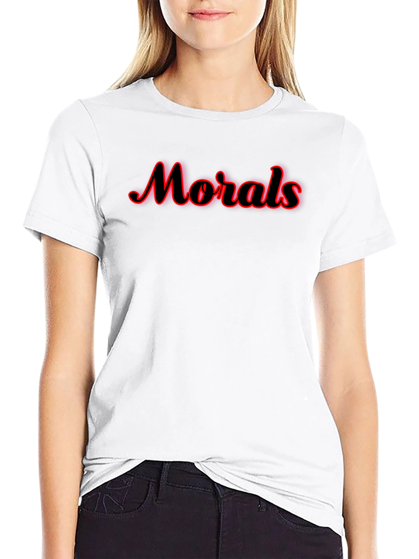 Morals Graphic Tee - Black Cotton Blend T-Shirt
