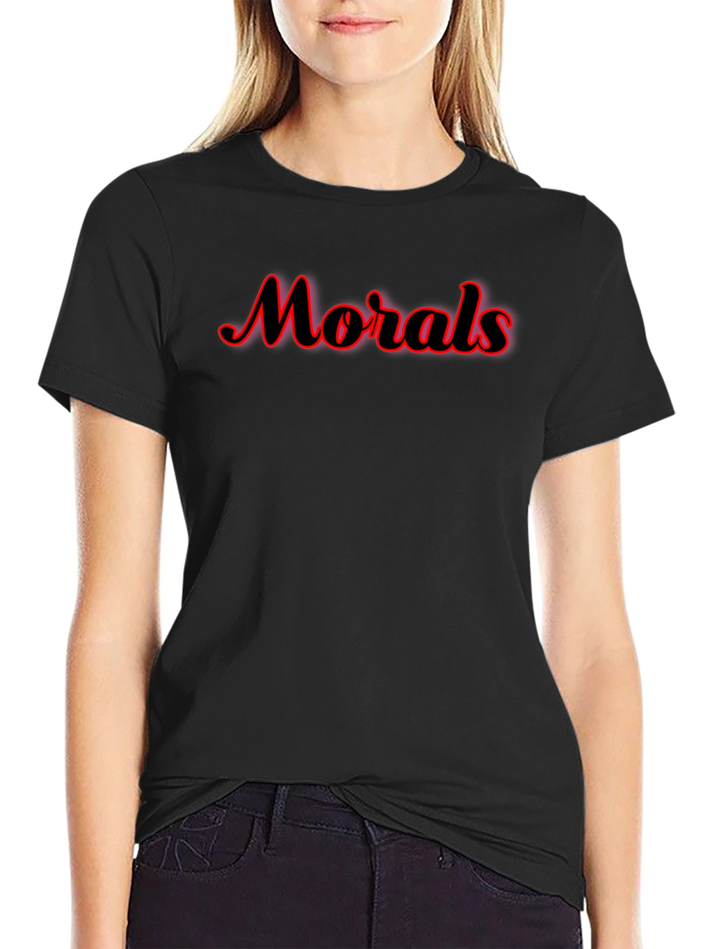 Morals Graphic Tee - Black Cotton Blend T-Shirt