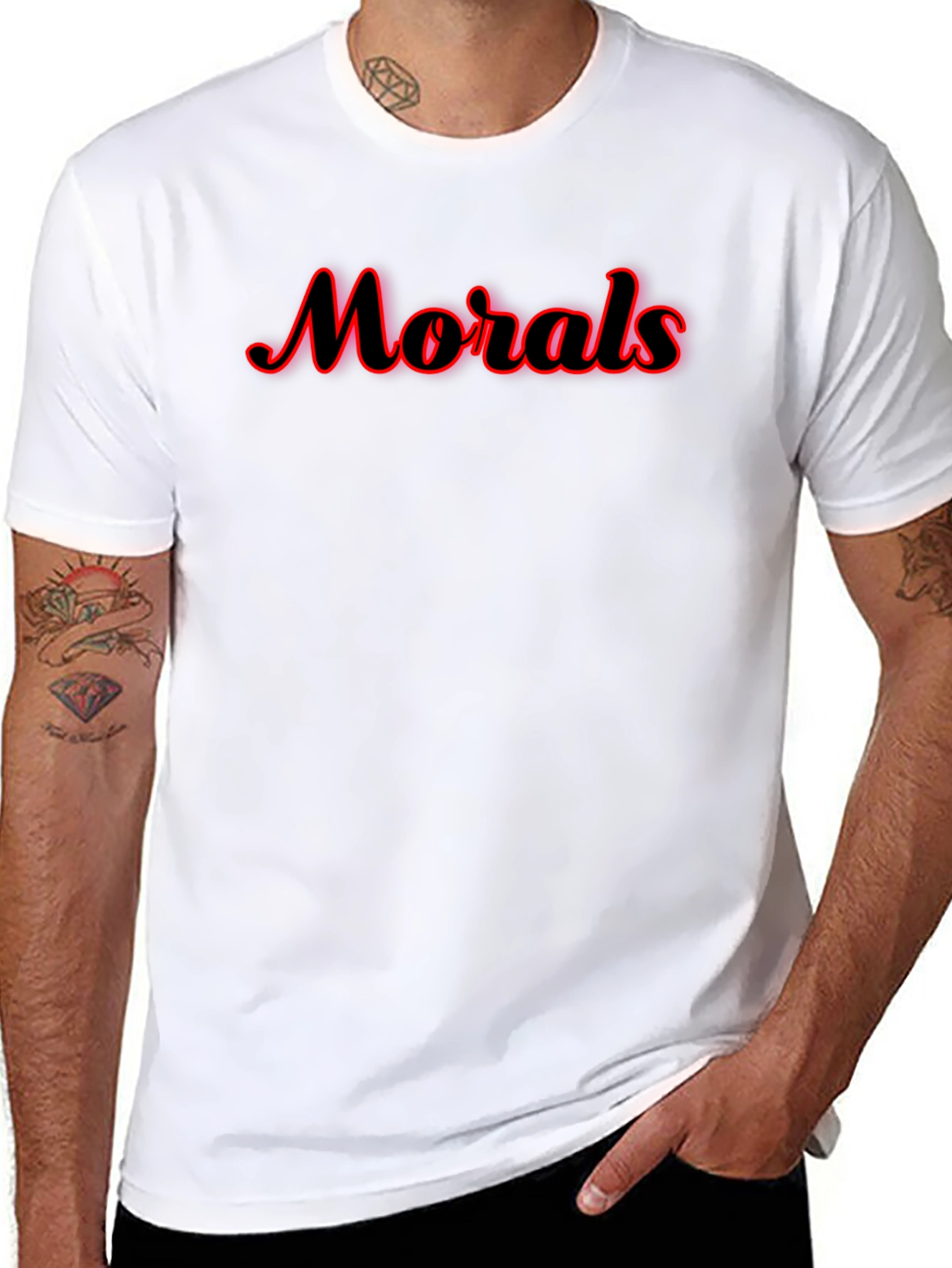 Morals Graphic Tee - Black Cotton Blend T-Shirt