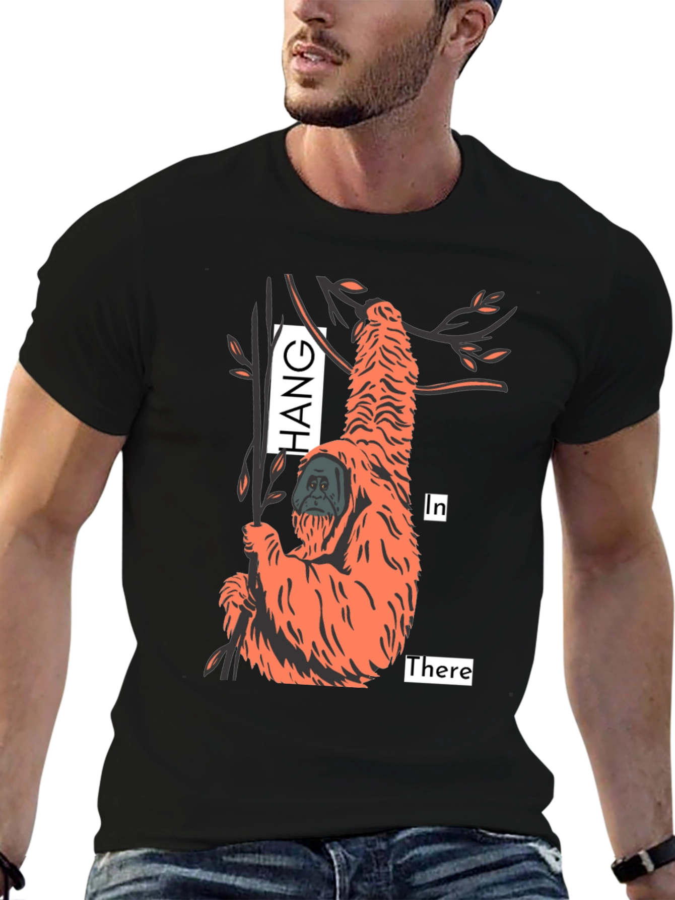 Hang In There Orangutan Graphic Tee