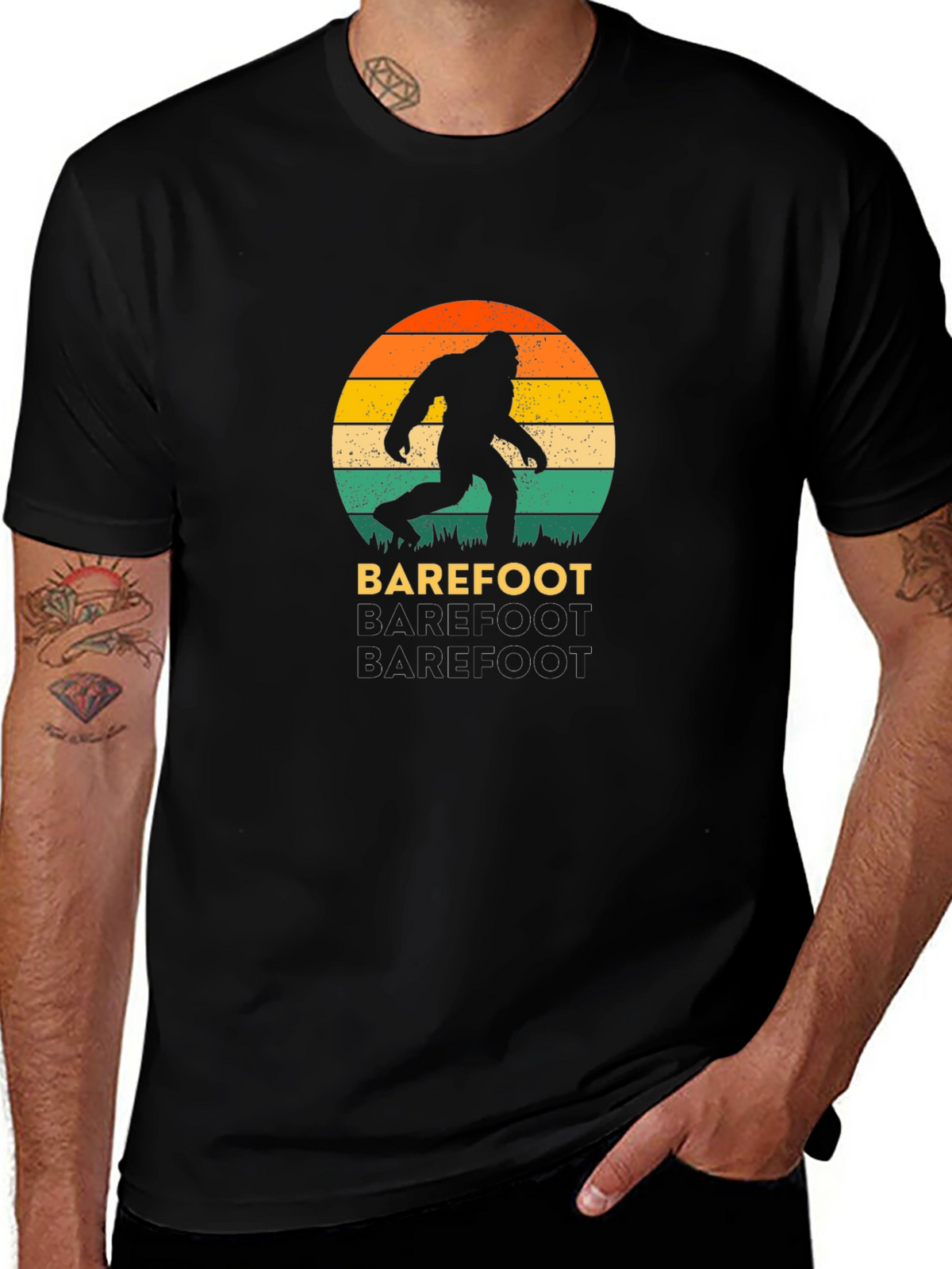 Retro Bigfoot T-Shirt - Barefoot Design