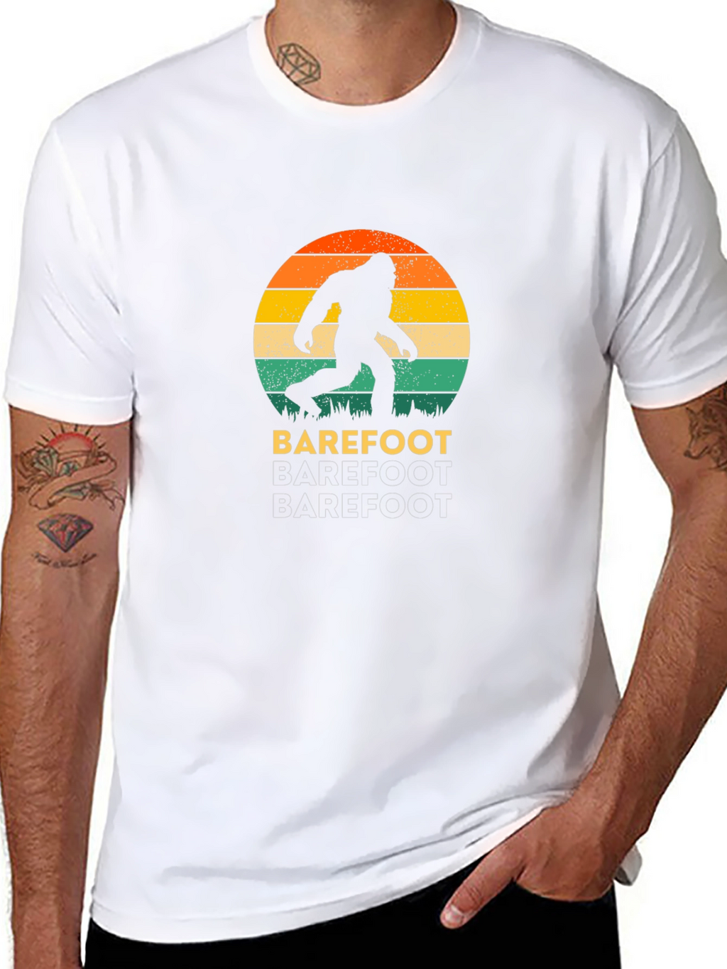Retro Bigfoot T-Shirt - Barefoot Design