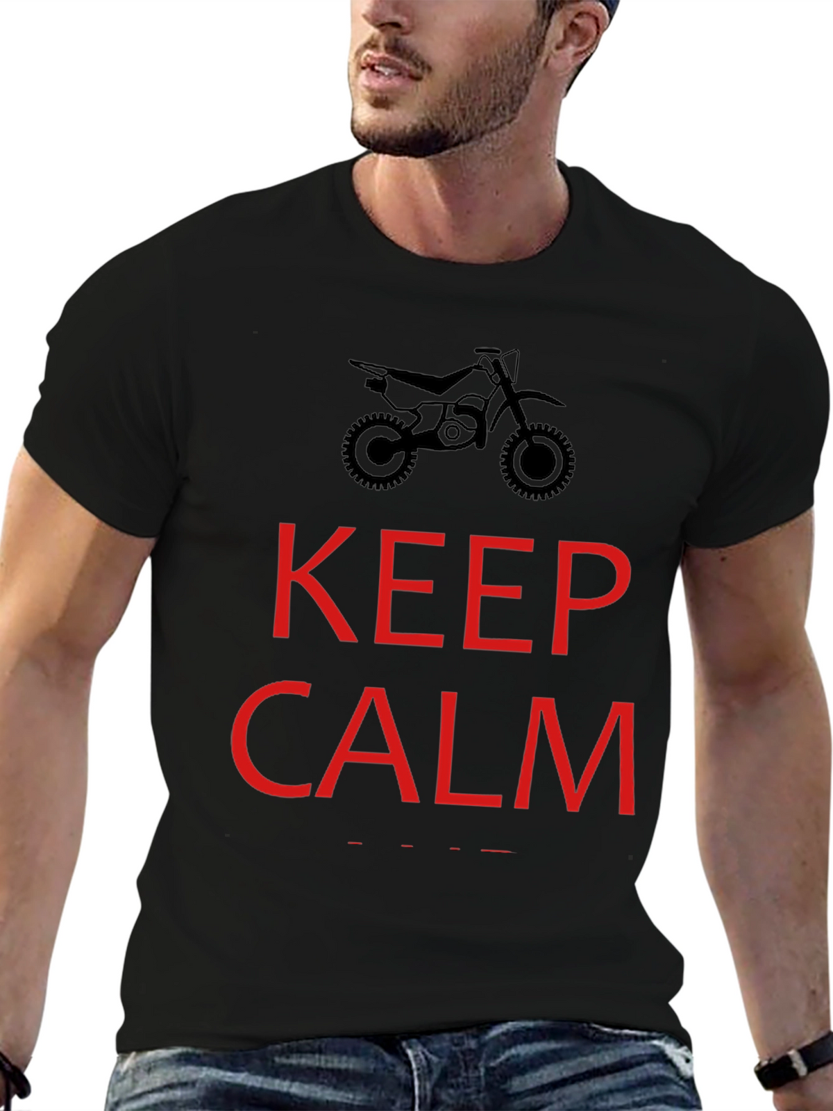Keep Calm Dirt Bike Rider T-Shirt - Black