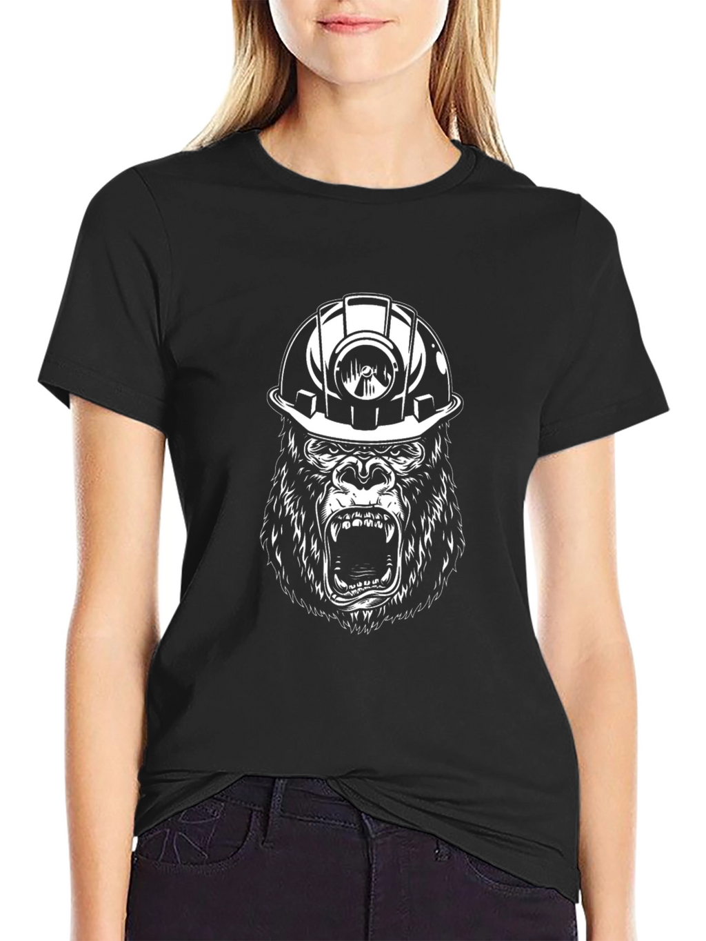 Gorilla Miner Graphic T-Shirt - Black Cotton Tee