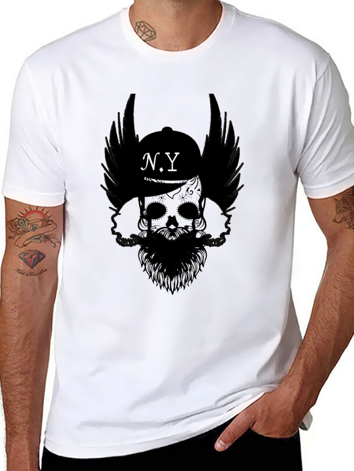 N.Y. Skull Graphic Black T-Shirt