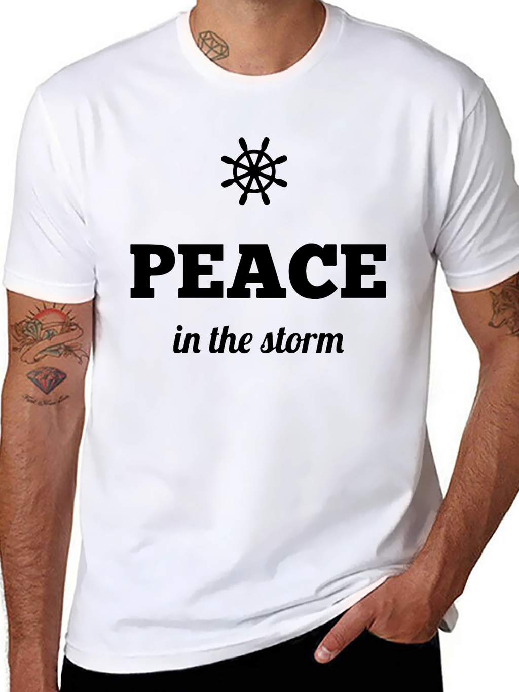 Peace In The Storm Graphic Black T-Shirt