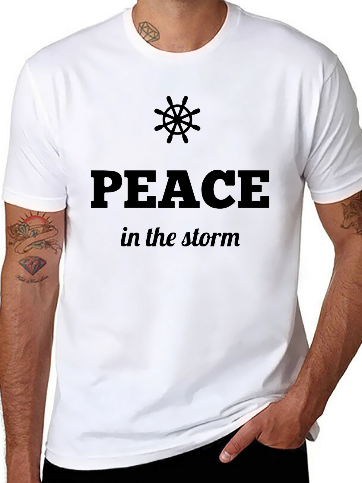 Peace In The Storm Graphic Black T-Shirt