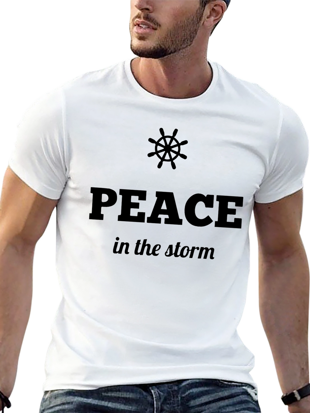 Peace In The Storm Graphic Black T-Shirt