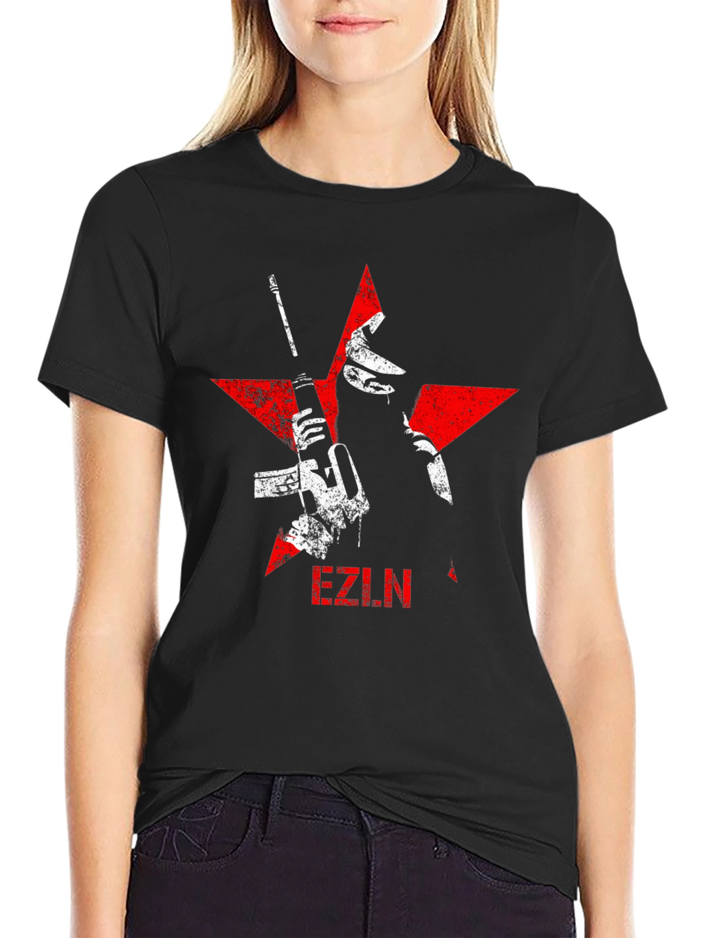 EZLN Graphic Tee - Red Star Black T-Shirt