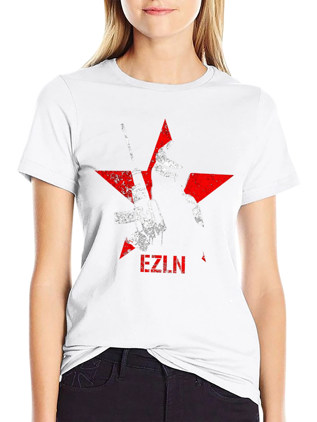 EZLN Graphic Tee - Red Star Black T-Shirt