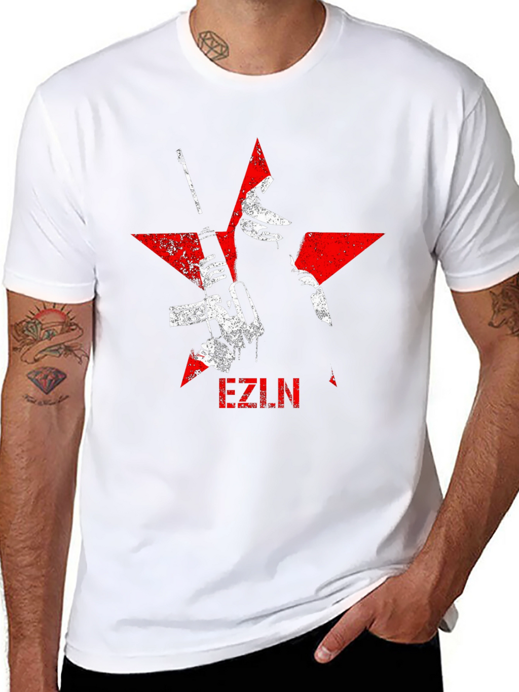 EZLN Graphic Tee - Red Star Black T-Shirt