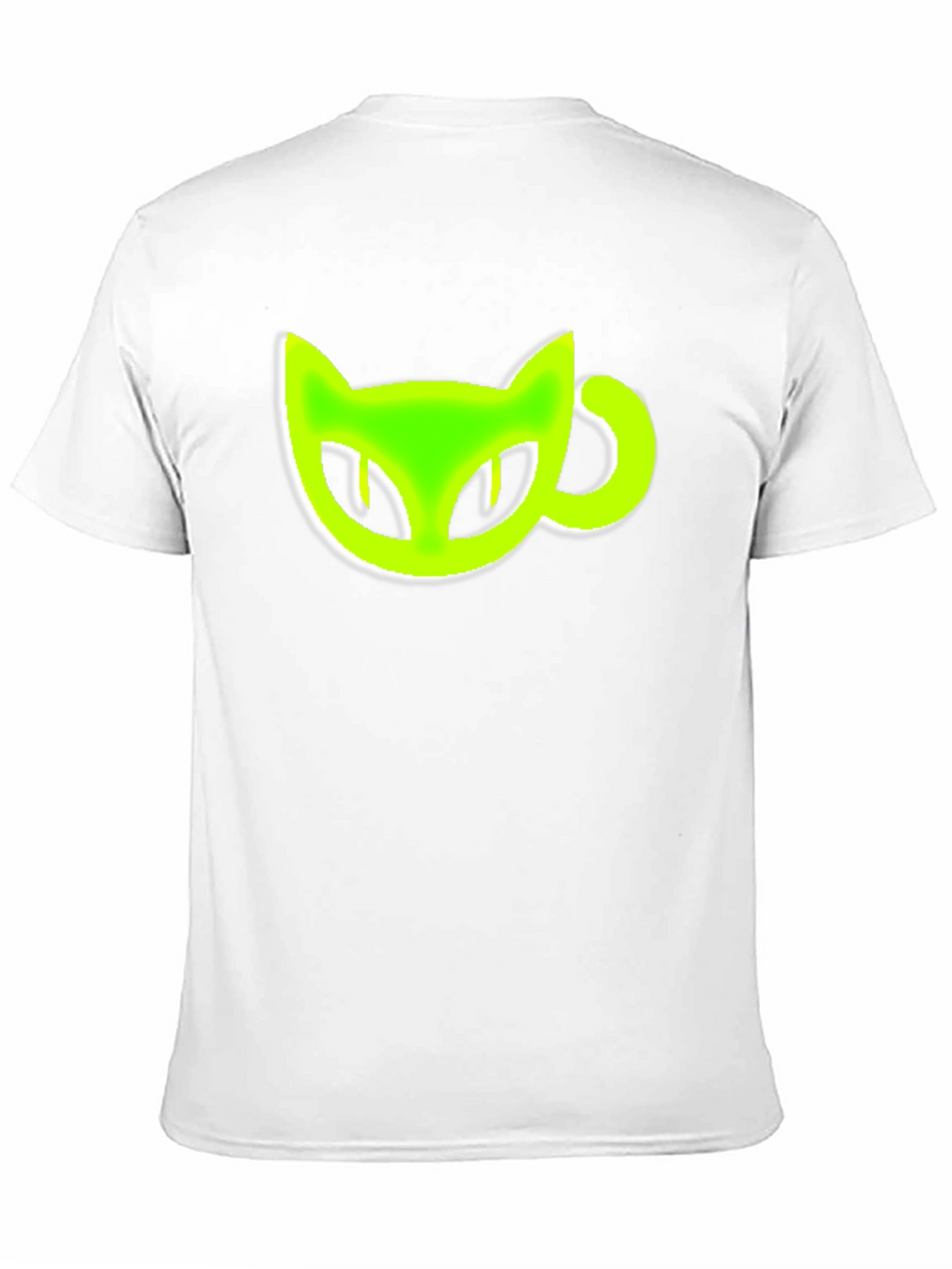 Black T-Shirt with Green Cat-Shaped Coffee Mug
