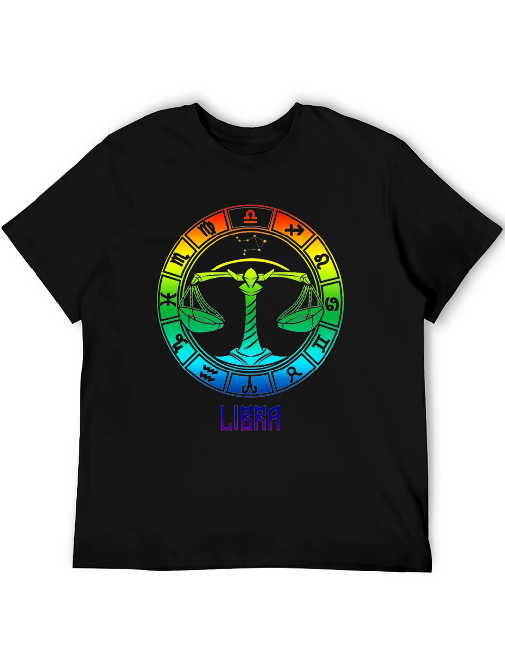 Libra Zodiac T-Shirt - Rainbow Astrological Sign Tee