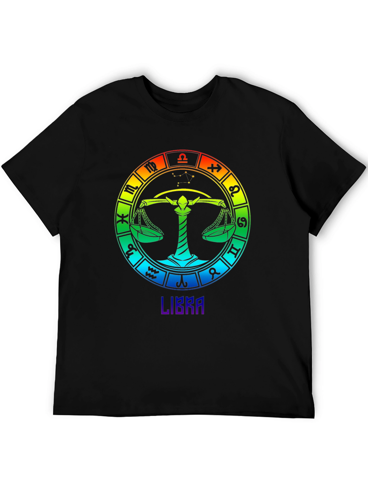 Libra Zodiac T-Shirt - Rainbow Astrological Sign Tee