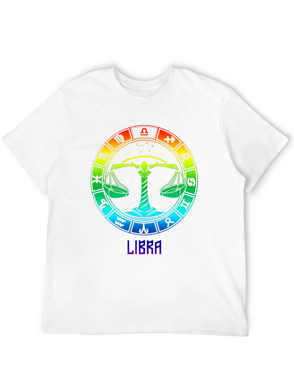 Libra Zodiac T-Shirt - Rainbow Astrological Sign Tee