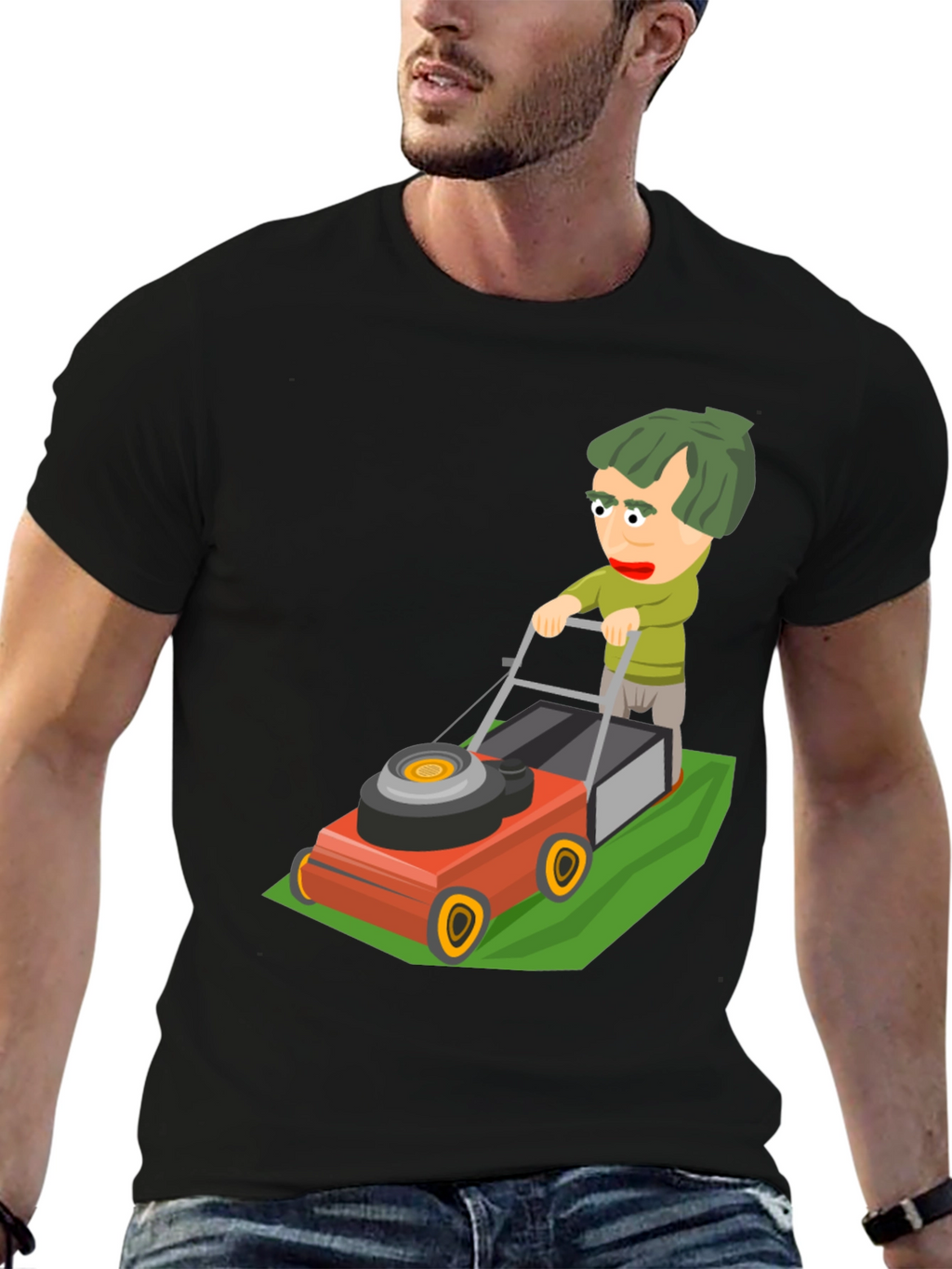 Cartoon Lawn Mower Graphic Tee