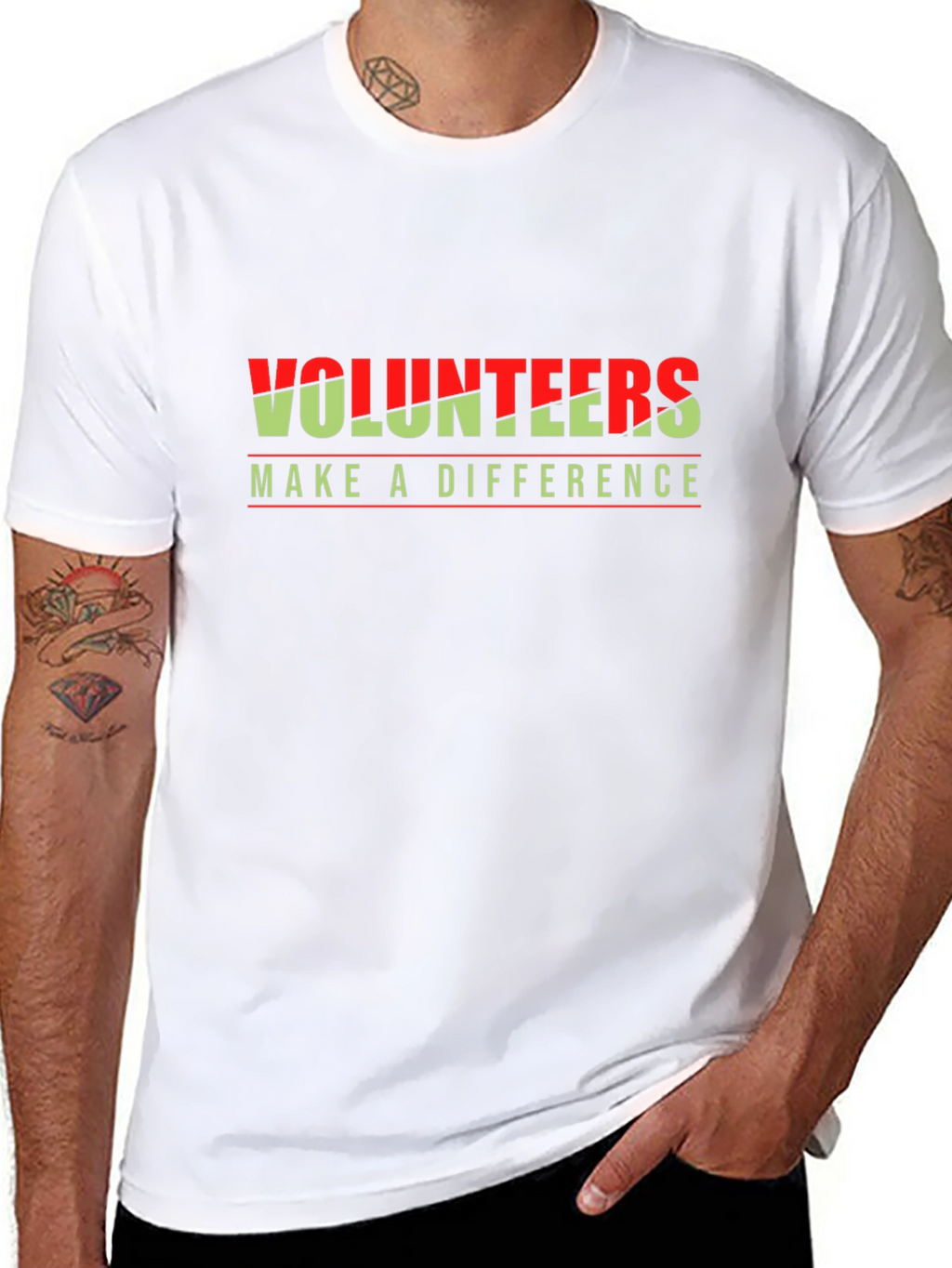 Volunteers Make a Difference Black T-Shirt
