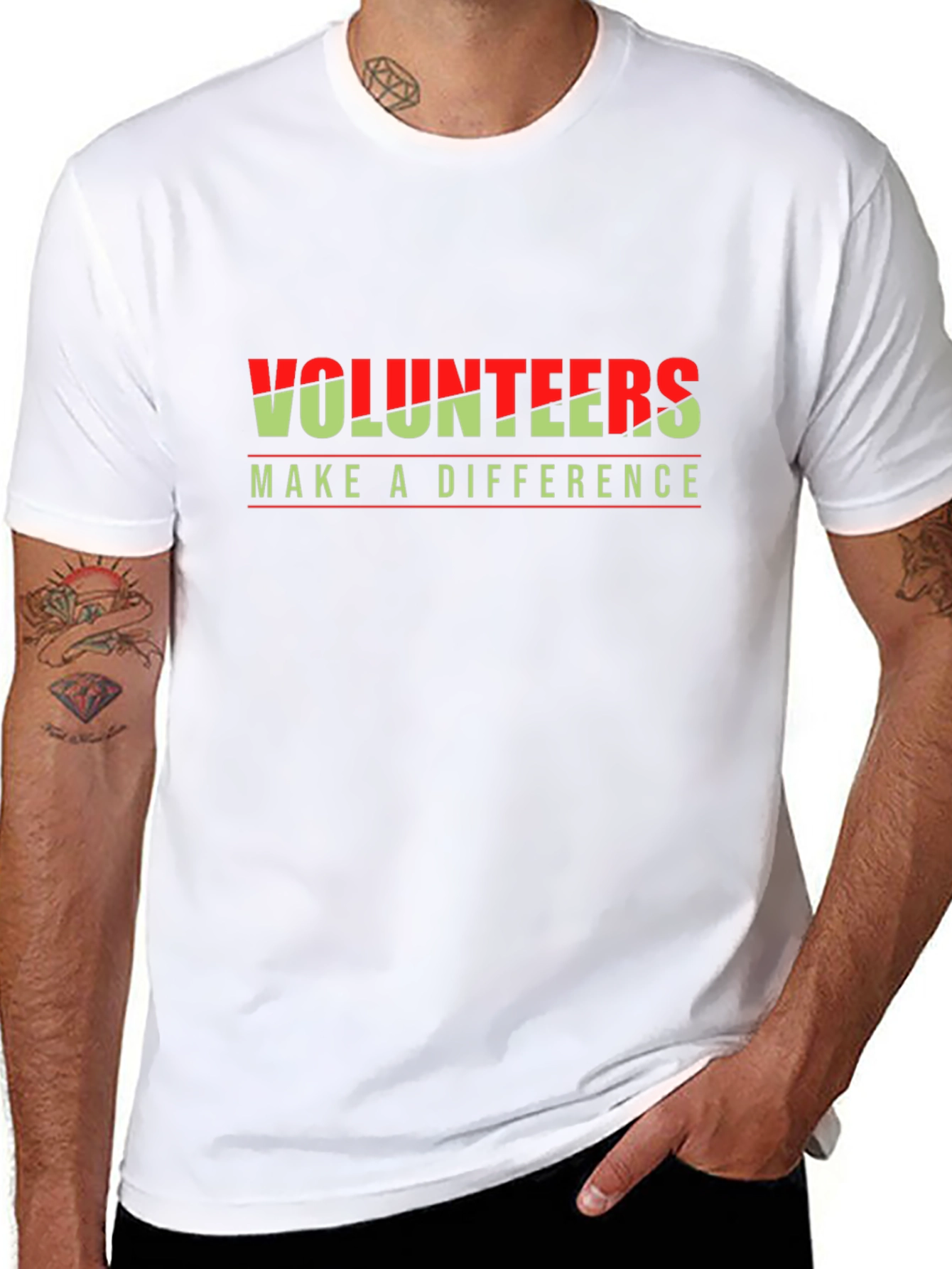 Volunteers Make a Difference Black T-Shirt