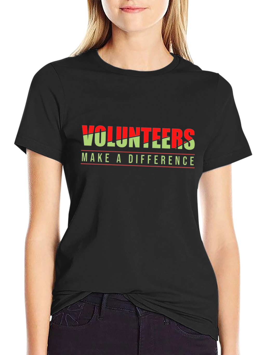 Volunteers Make a Difference Black T-Shirt