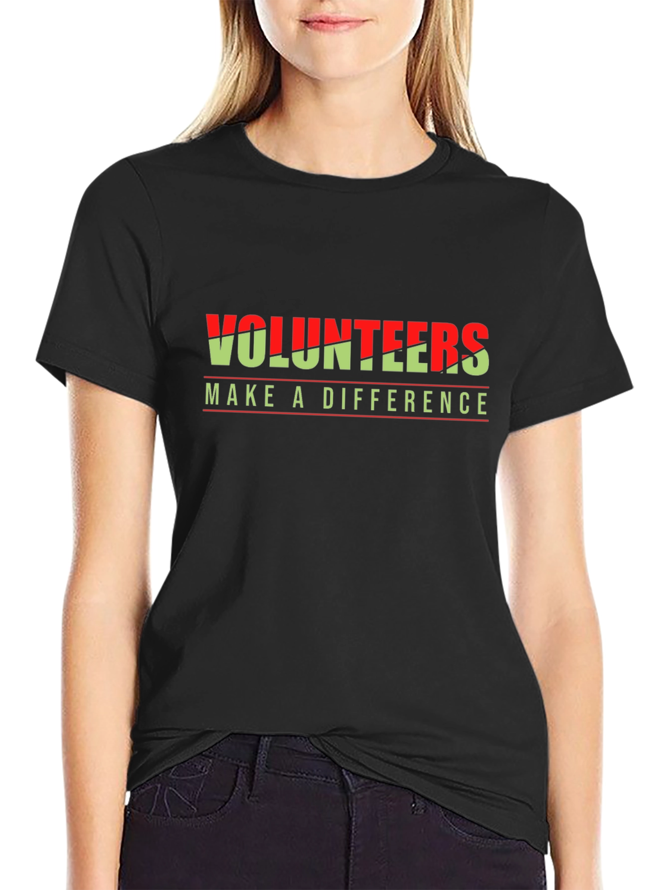 Volunteers Make a Difference Black T-Shirt