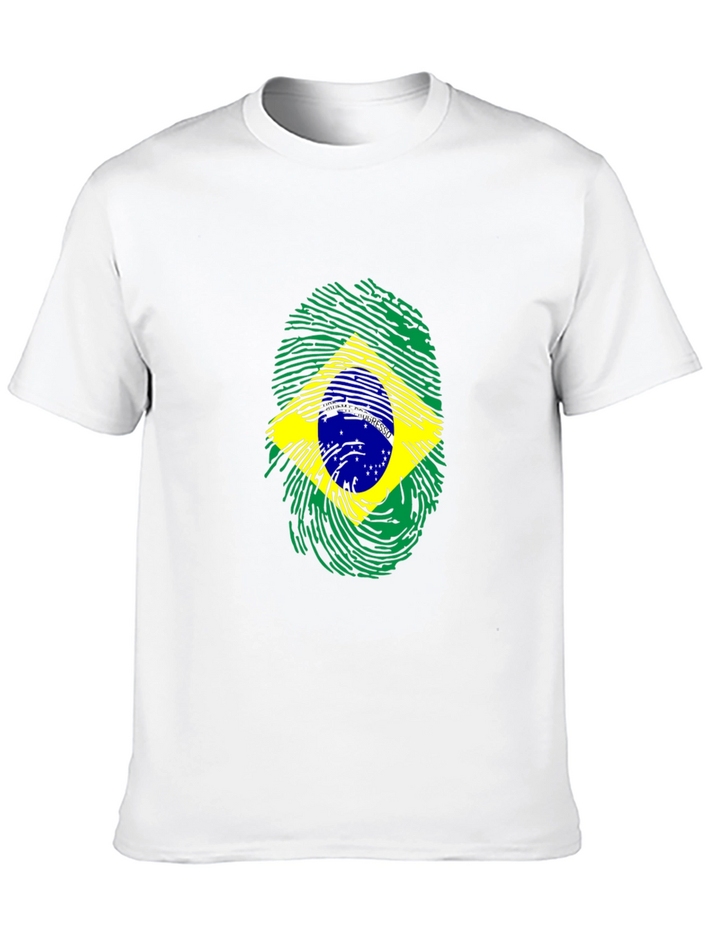 Brazil Flag Fingerprint Graphic Tee